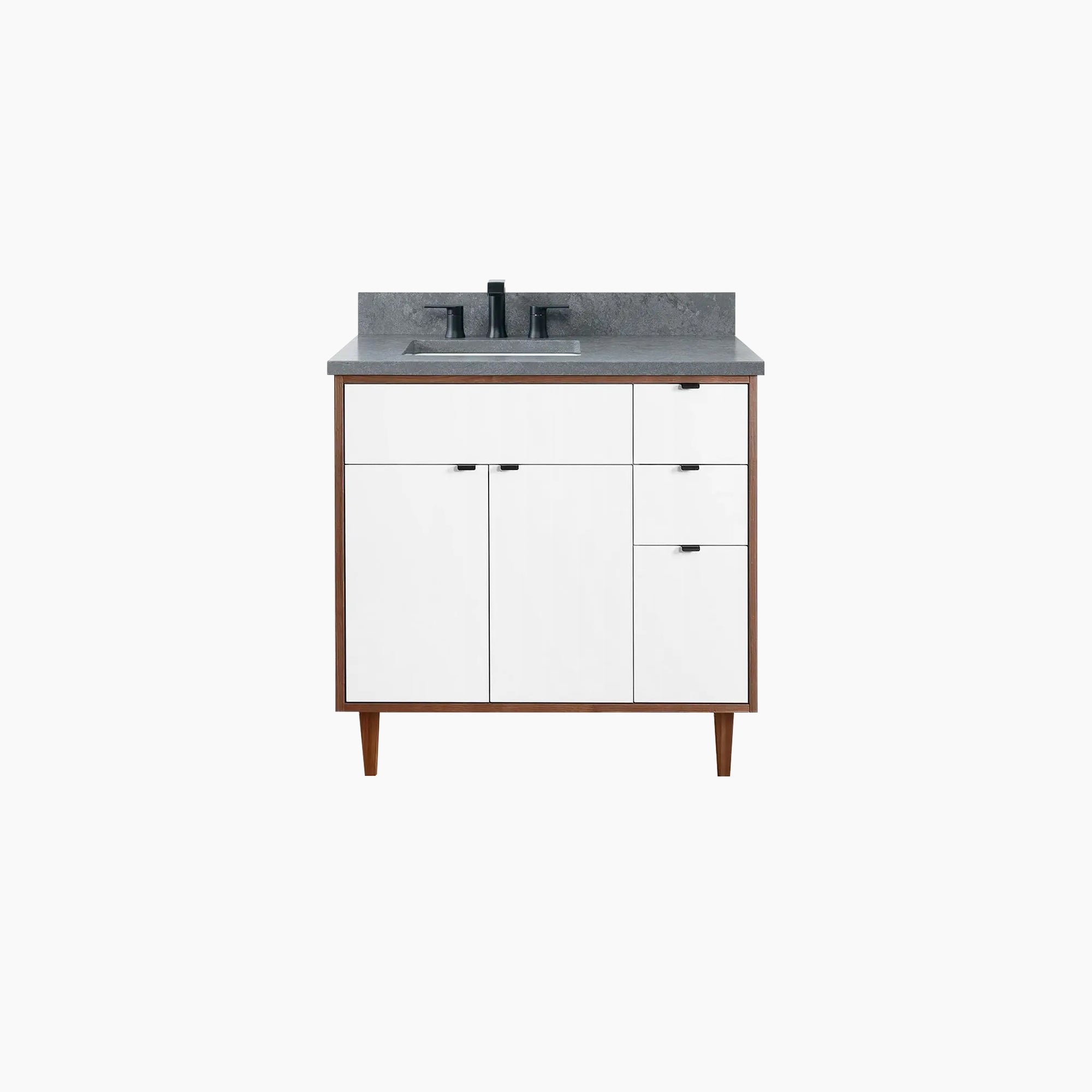 Sidney 36 Gloss White Bathroom Vanity, Left Sink