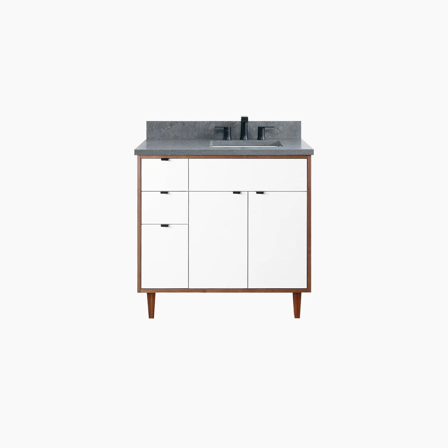 Sidney SLIM 36" Gloss White Bathroom Vanity, Right Sink Teodor Bathroom Vanity Canada