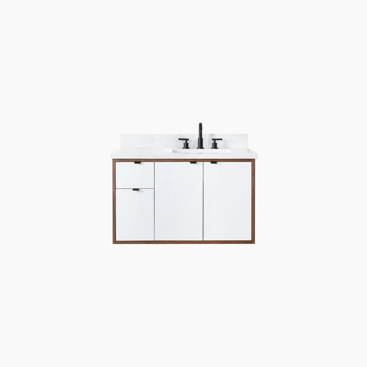 Sidney SLIM 36" Wall Mount Gloss White Bathroom Vanity, Right Sink Teodor Bathroom Vanity Canada