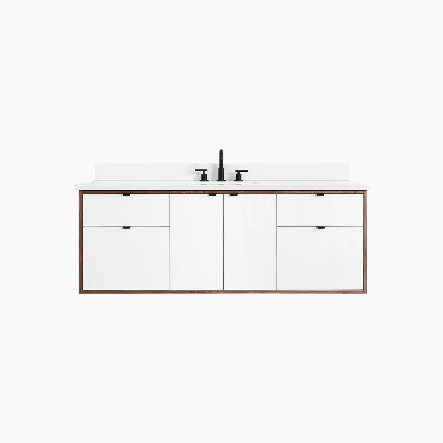 Sidney SLIM 60" Wall Mount Gloss White Bathroom Vanity Teodor Bathroom Vanity Canada