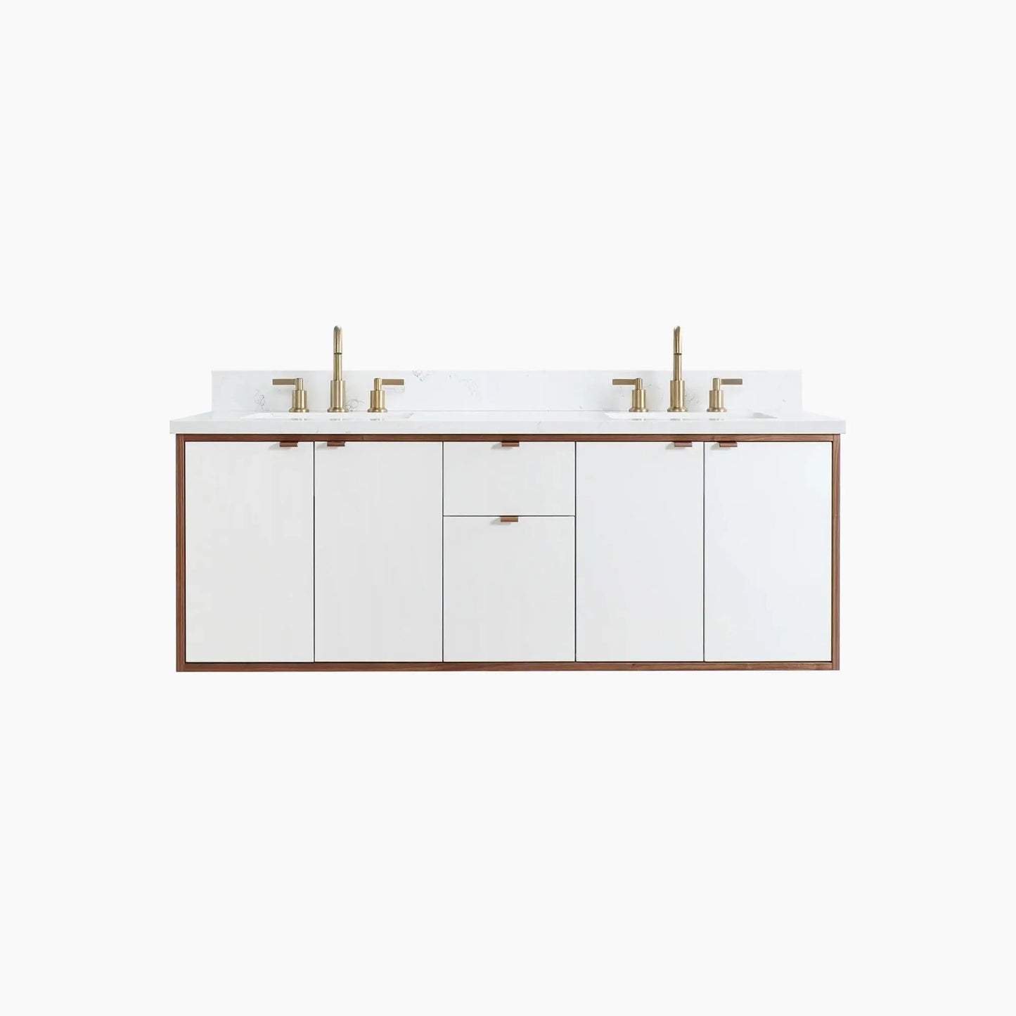 Sidney SLIM 60" Wall Mount Gloss White Bathroom Vanity, Double Sink Teodor Bathroom Vanity Canada