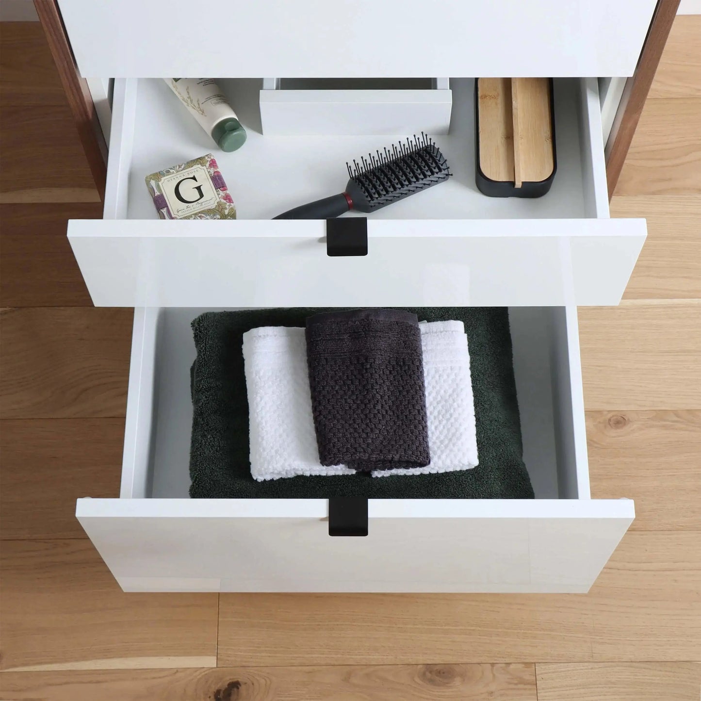 Sidney SLIM 24" Gloss White Bathroom Vanity - All Drawers Teodor Bathroom Vanity Canada