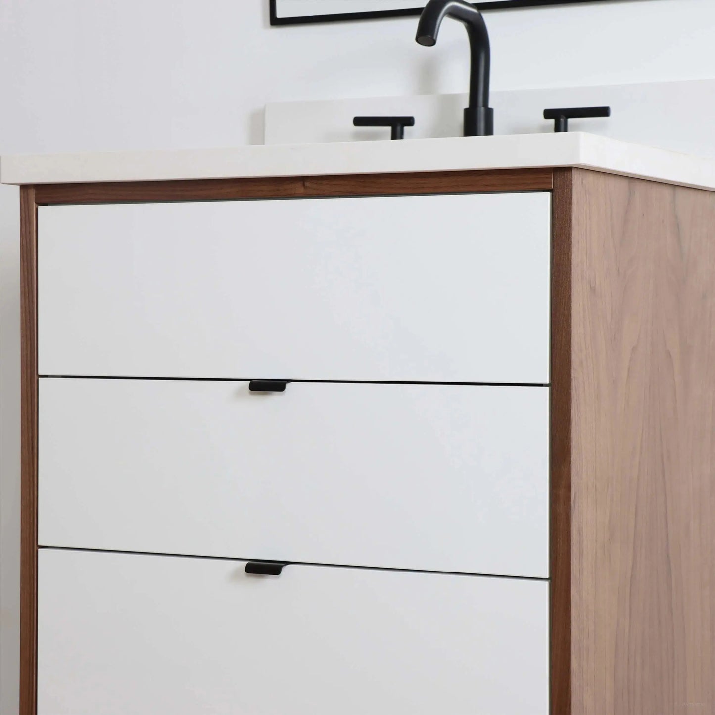 Sidney SLIM 24" Gloss White Bathroom Vanity - All Drawers Teodor Bathroom Vanity Canada