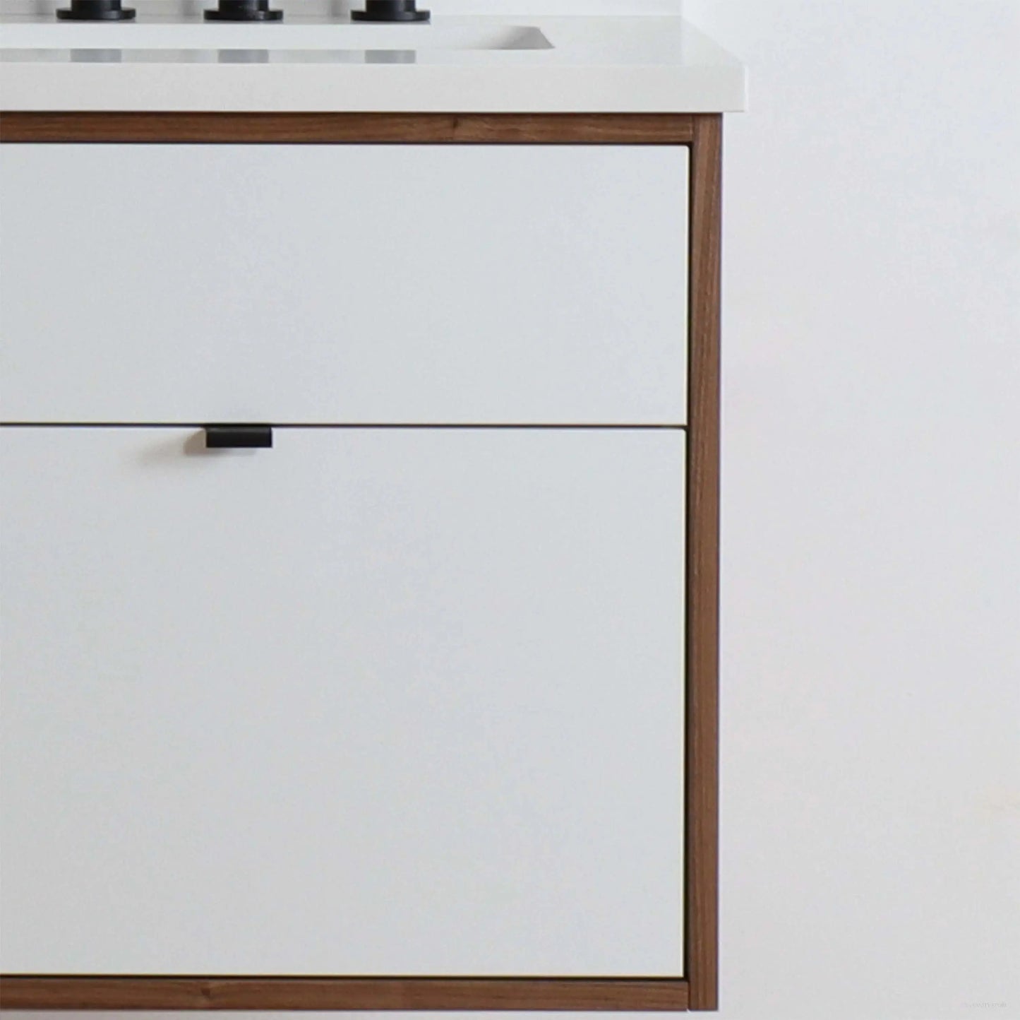 Sidney SLIM 24" Wall Mount Gloss White Bathroom Vanity - All Drawers Teodor Bathroom Vanity Canada