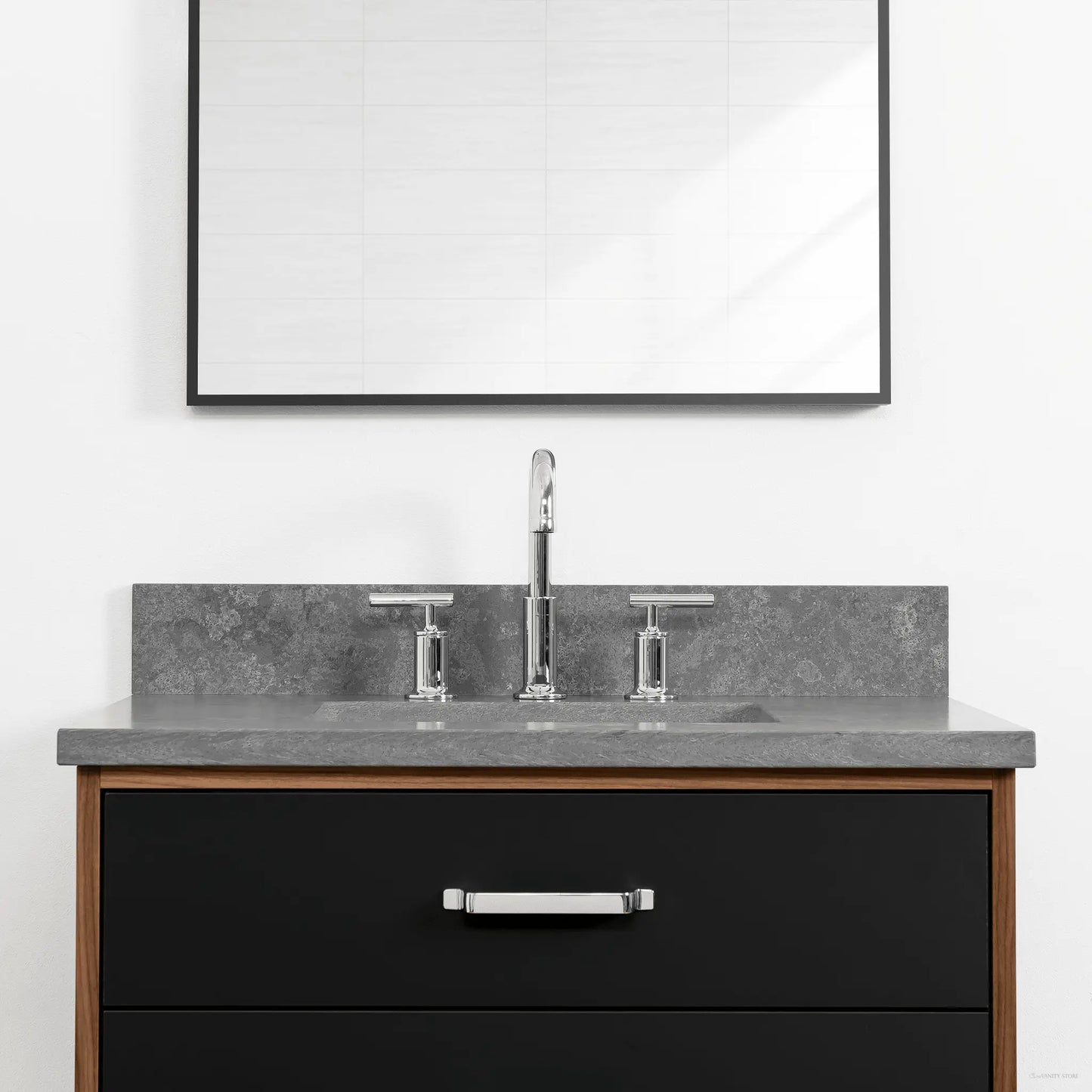 Sidney 30" Matte Black Bathroom Vanity - All Drawers