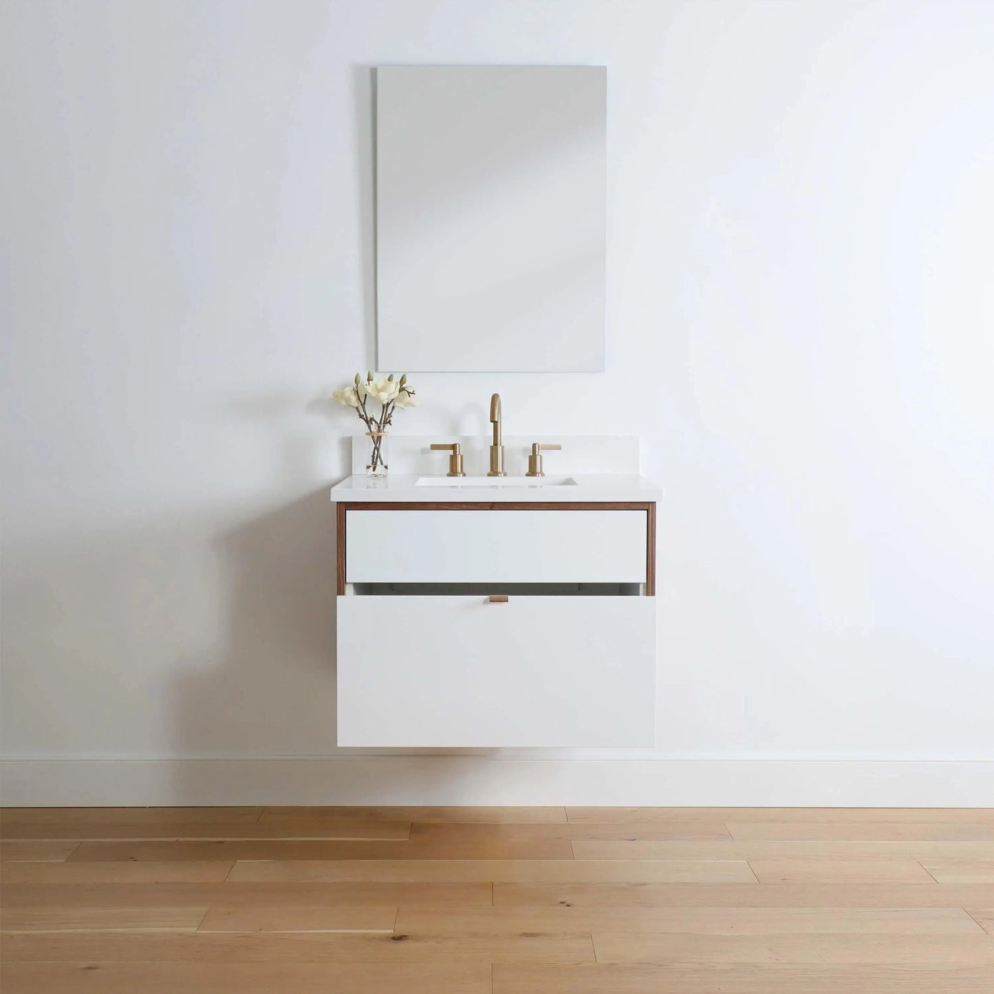 Sidney SLIM 30" Wall Mount Gloss White Bathroom Vanity - All Drawers Teodor Bathroom Vanity Canada