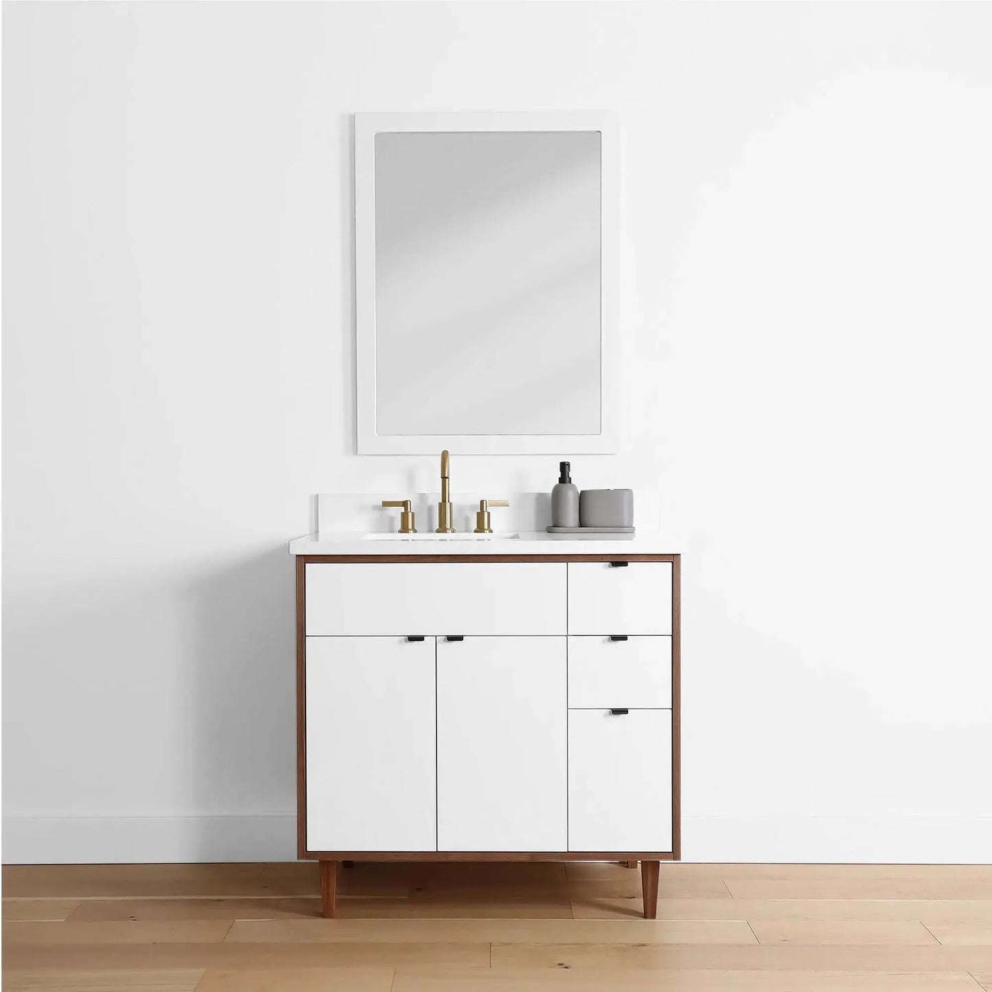 Sidney 36", Teodor® Modern Gloss White Vanity, Left Sink Teodor Bathroom VanityCanada