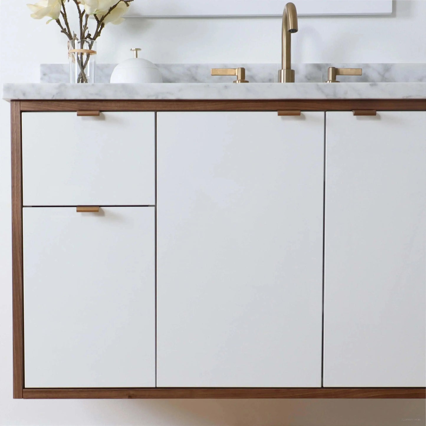 Sidney SLIM 36" Wall Mount Gloss White Bathroom Vanity, Right Sink Teodor Bathroom Vanity Canada
