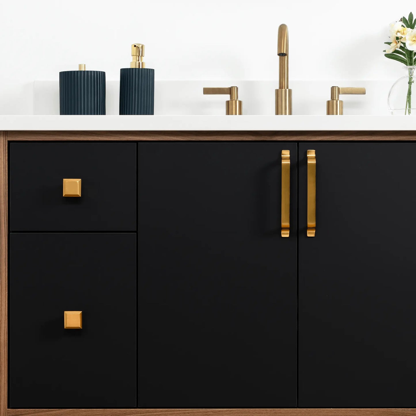 Sidney 36" Wall Mount Matte Black Bathroom Vanity, Right Sink