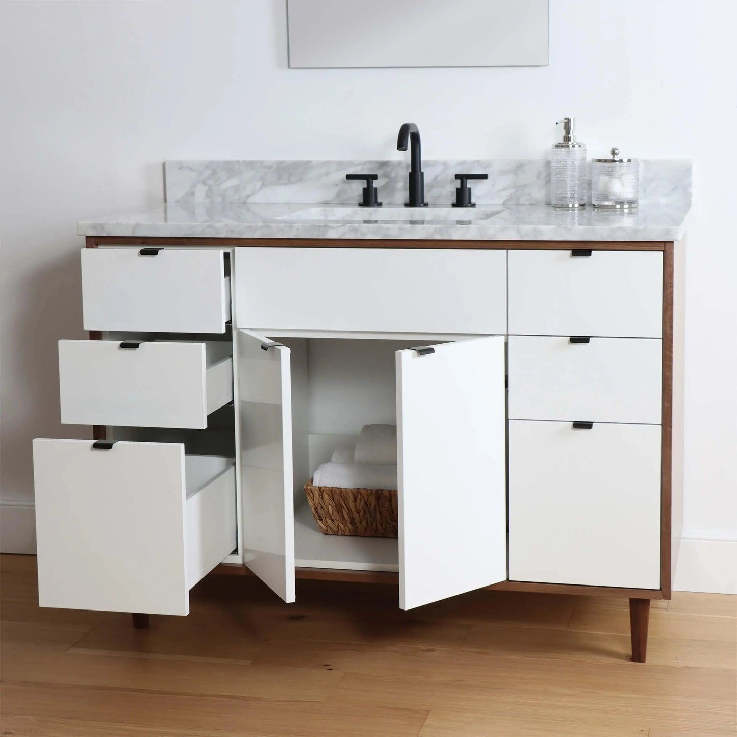 Sidney SLIM 48" Gloss White Bathroom Vanity Teodor Bathroom Vanity Canada