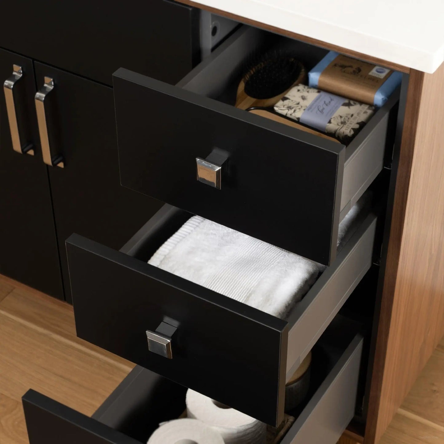 Sidney 48" Matte Black Bathroom Vanity