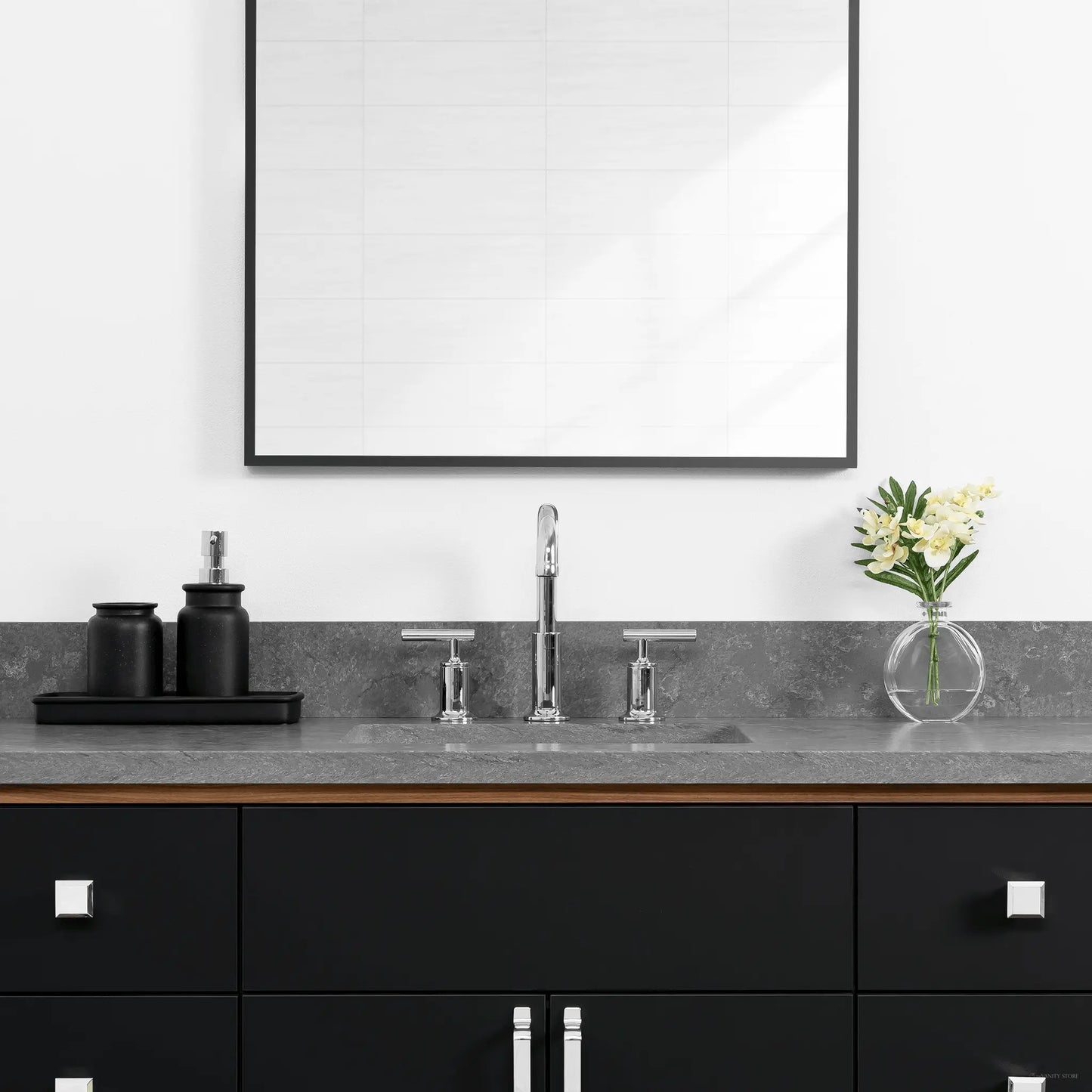 Sidney 48" Matte Black Bathroom Vanity