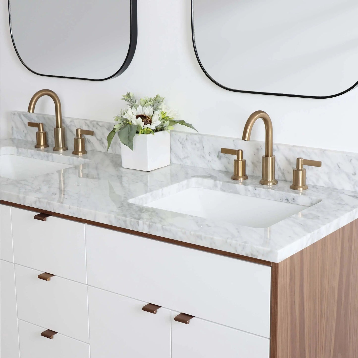Sidney SLIM 60" Gloss White Bathroom Vanity, Double Sink Teodor Bathroom Vanity Canada