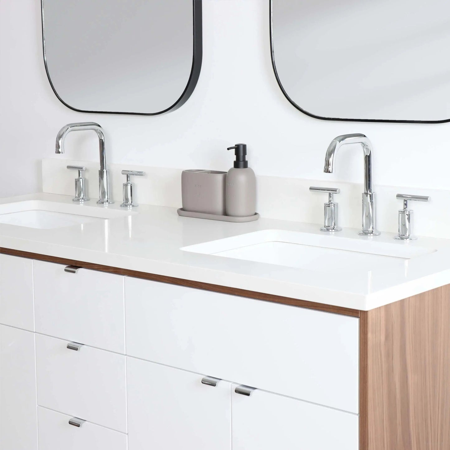 Sidney SLIM 60" Gloss White Bathroom Vanity, Double Sink Teodor Bathroom Vanity Canada