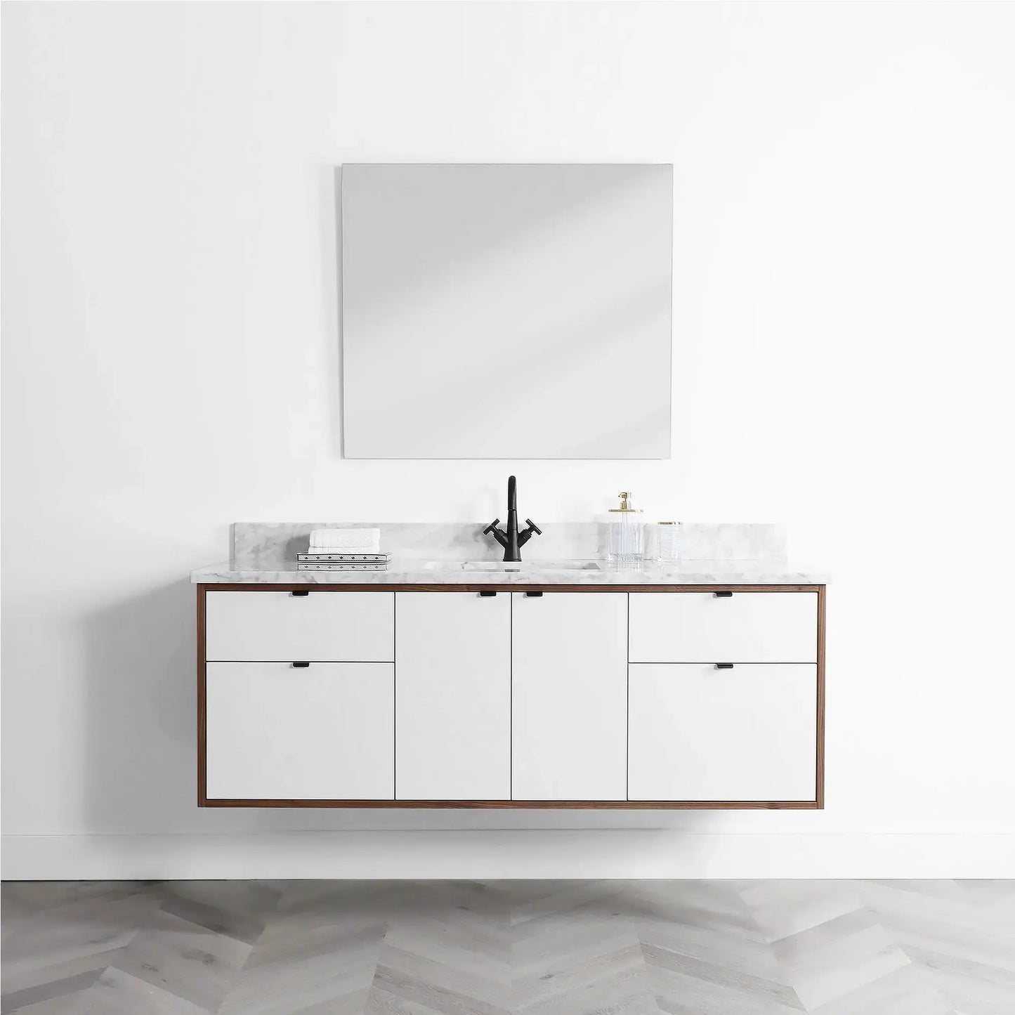 Sidney 60", Teodor® Modern Wall Mount Gloss White Vanity Teodor Bathroom VanityCanada