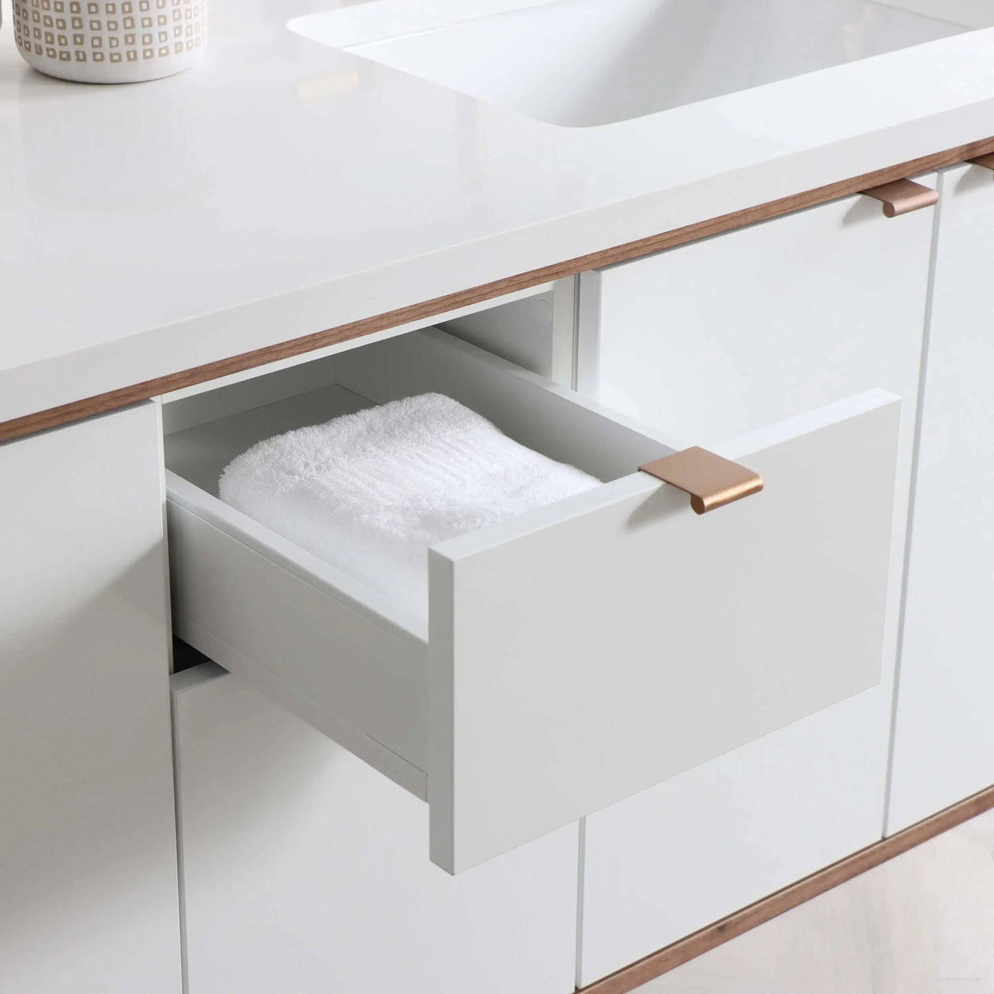 Sidney SLIM 60" Wall Mount Gloss White Bathroom Vanity, Double Sink Teodor Bathroom Vanity Canada