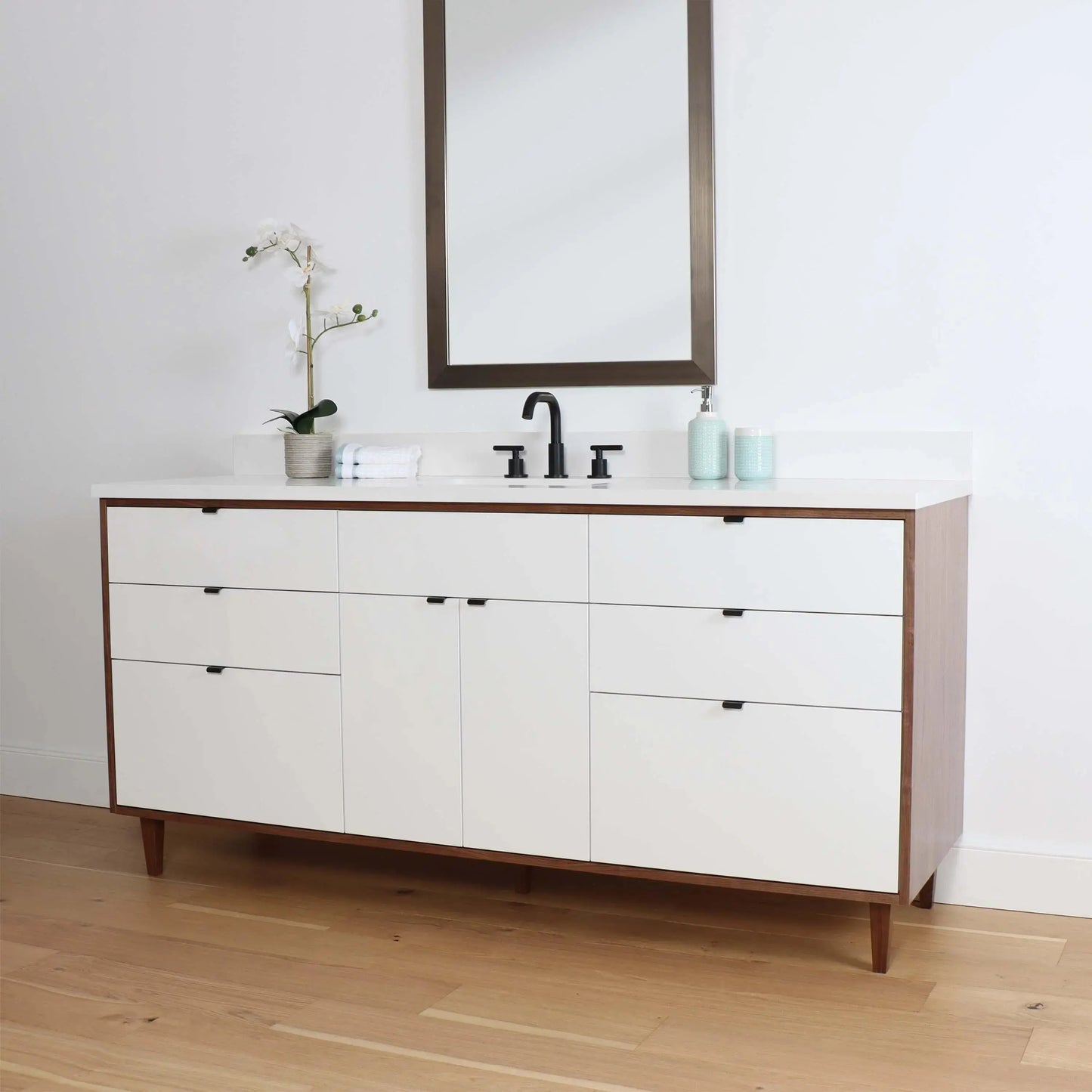 Sidney SLIM 72" Gloss White Bathroom Vanity Teodor Bathroom Vanity Canada