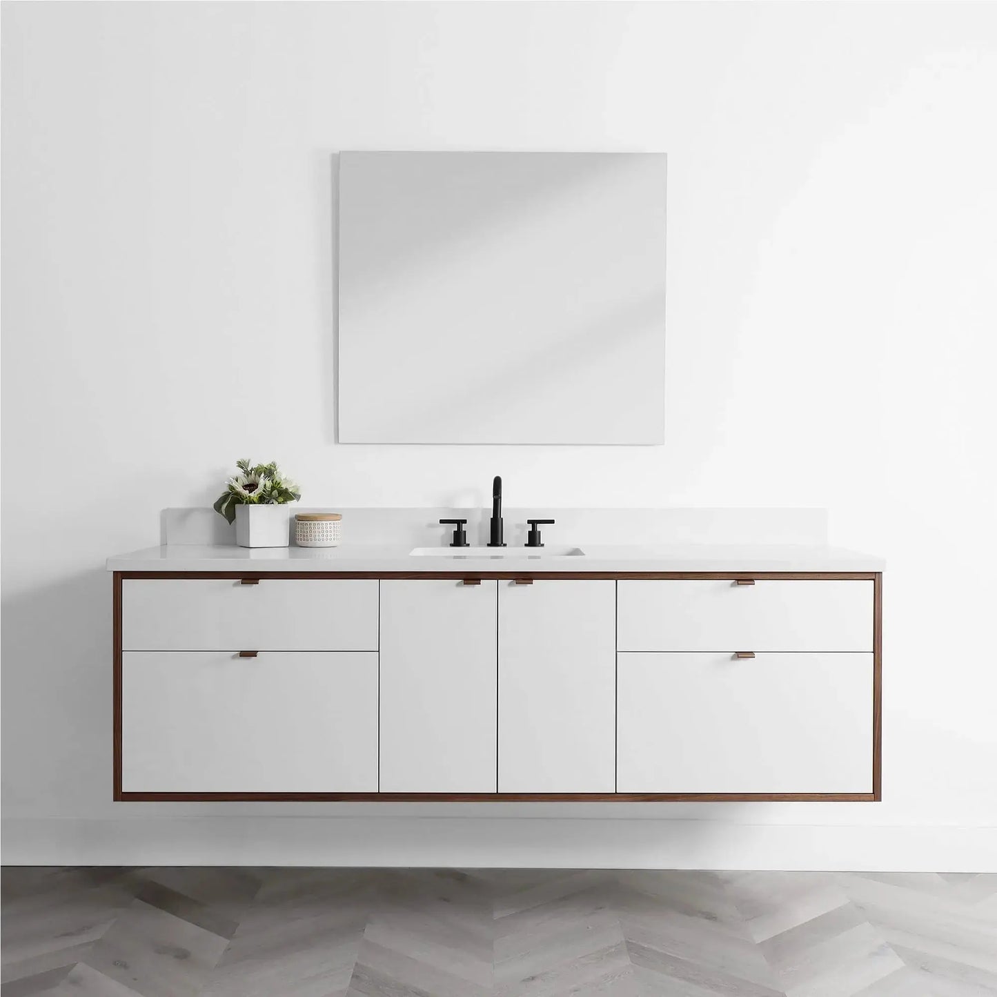 Sidney 72", Teodor® Modern Wall Mount Gloss White Vanity Teodor Bathroom VanityCanada