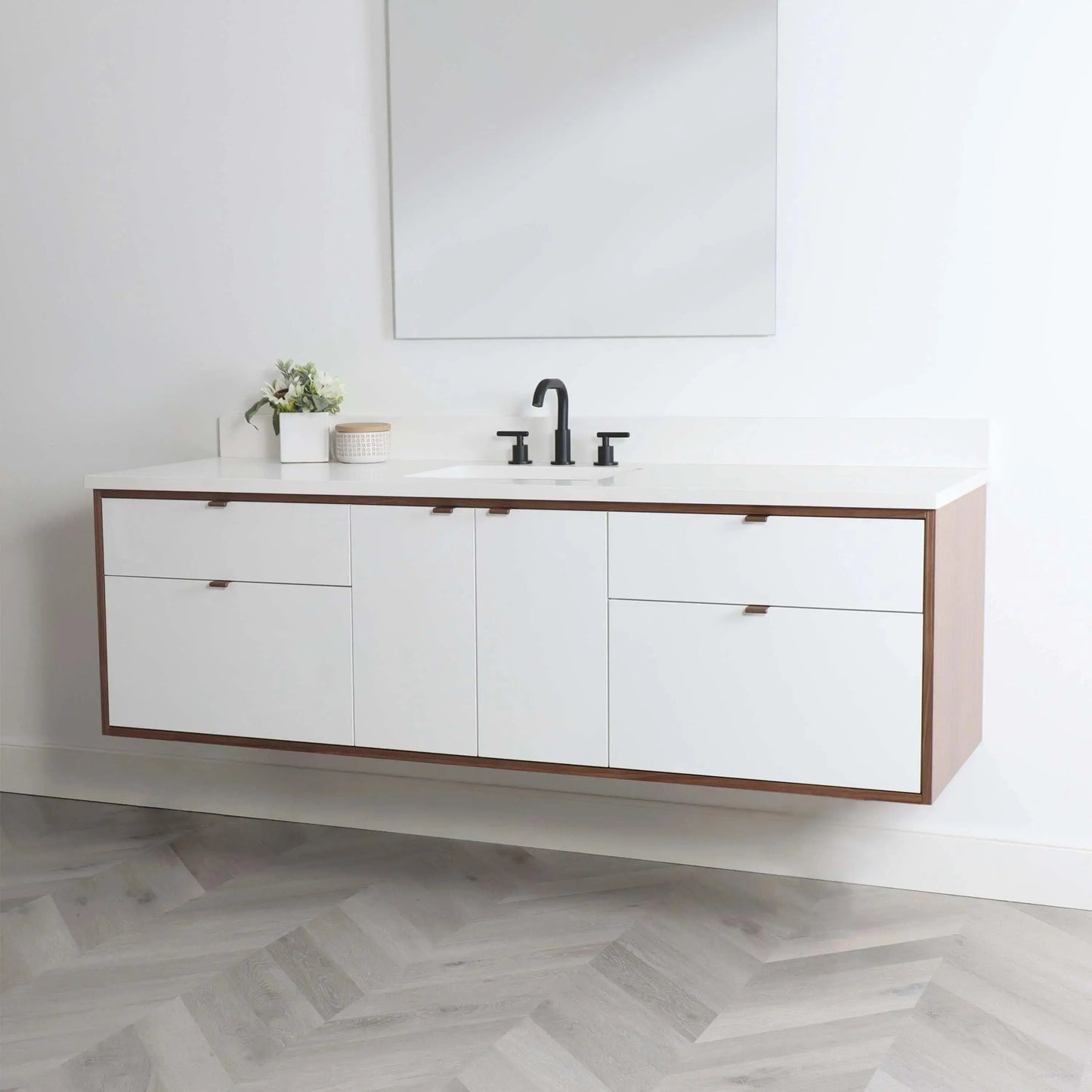 Sidney SLIM 72" Wall Mount Gloss White Bathroom Vanity Teodor Bathroom Vanity Canada