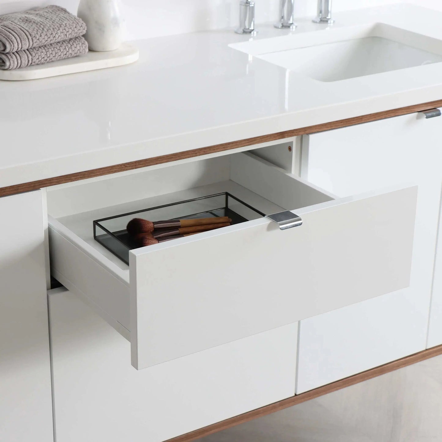 Sidney SLIM 72" Wall Mount Gloss White Bathroom Vanity, Double Sink Teodor Bathroom Vanity Canada
