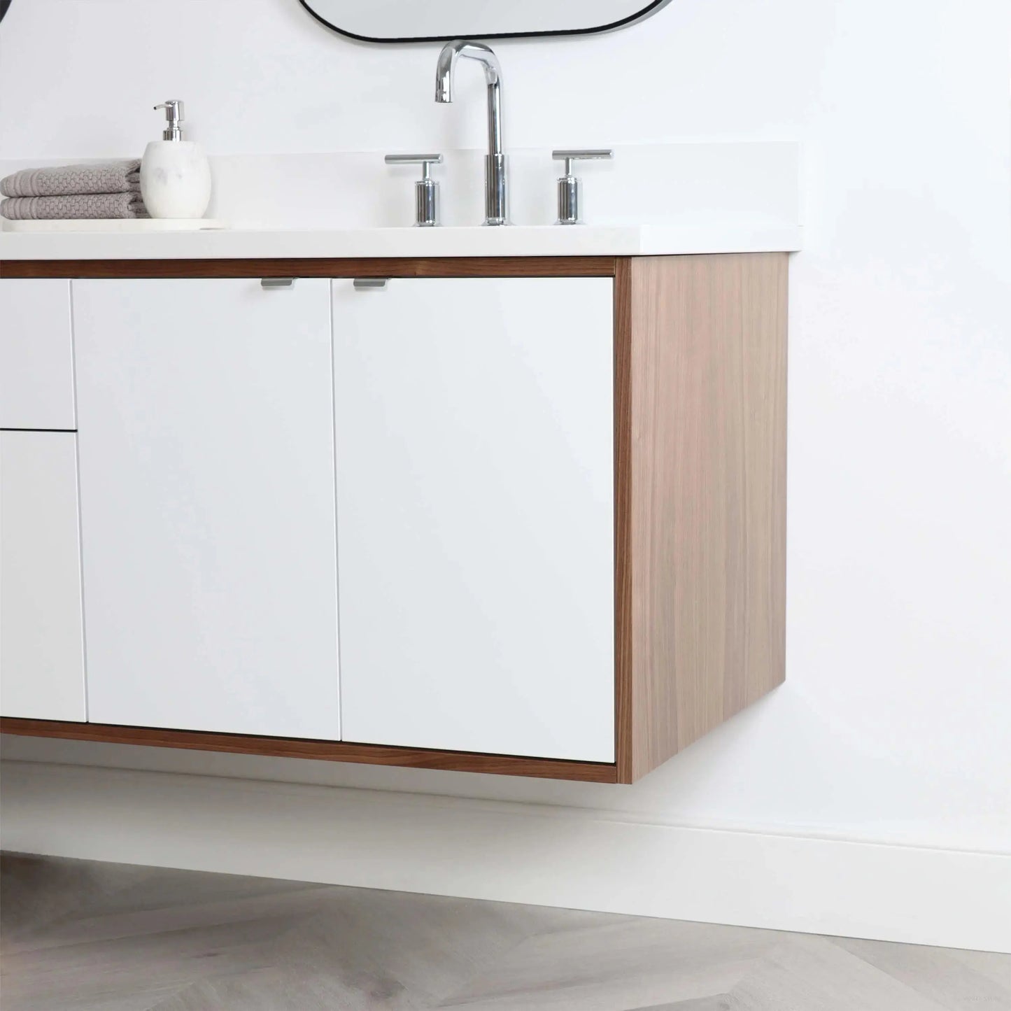 Sidney SLIM 72" Wall Mount Gloss White Bathroom Vanity, Double Sink Teodor Bathroom Vanity Canada