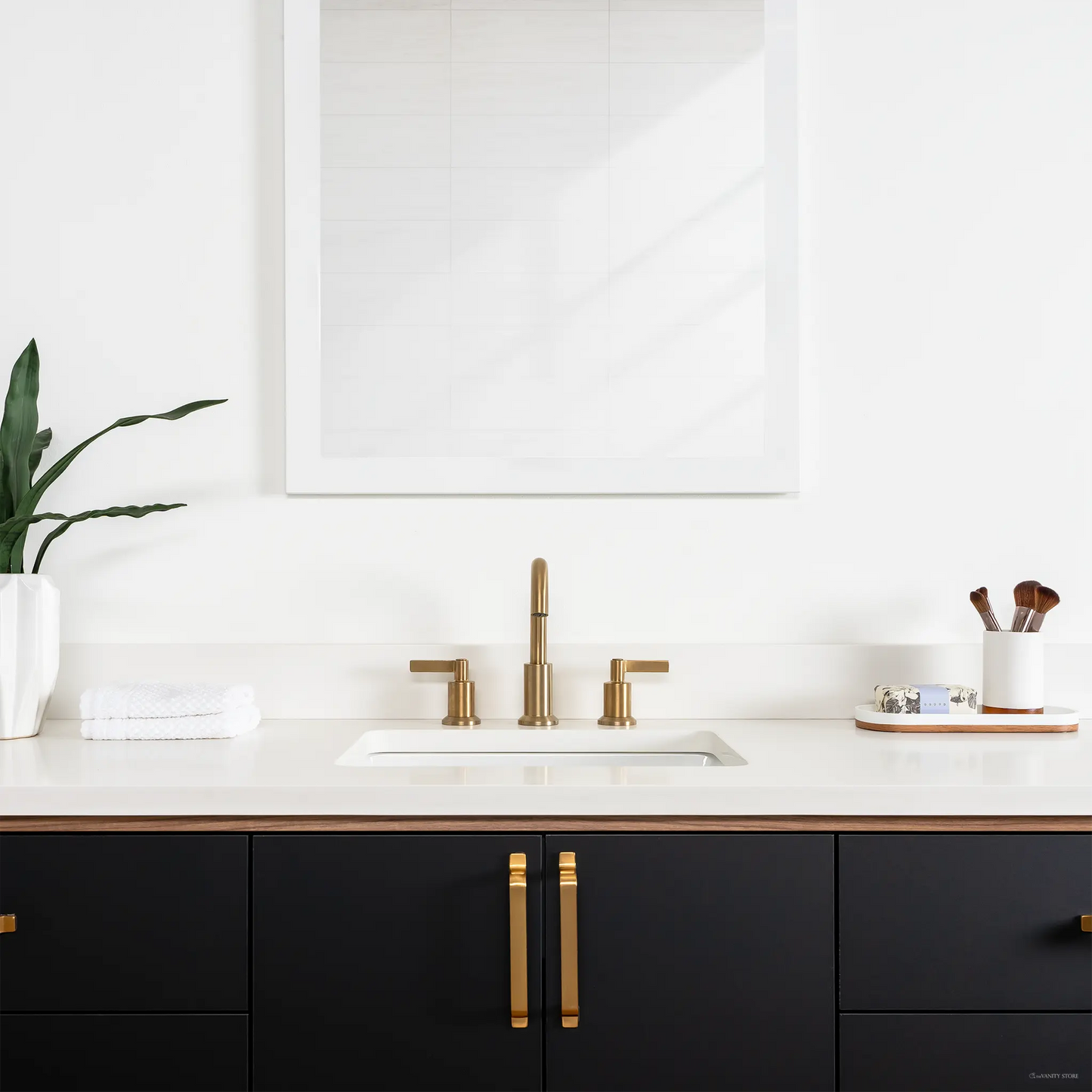 Sidney 72" Wall Mount Matte Black Bathroom Vanity