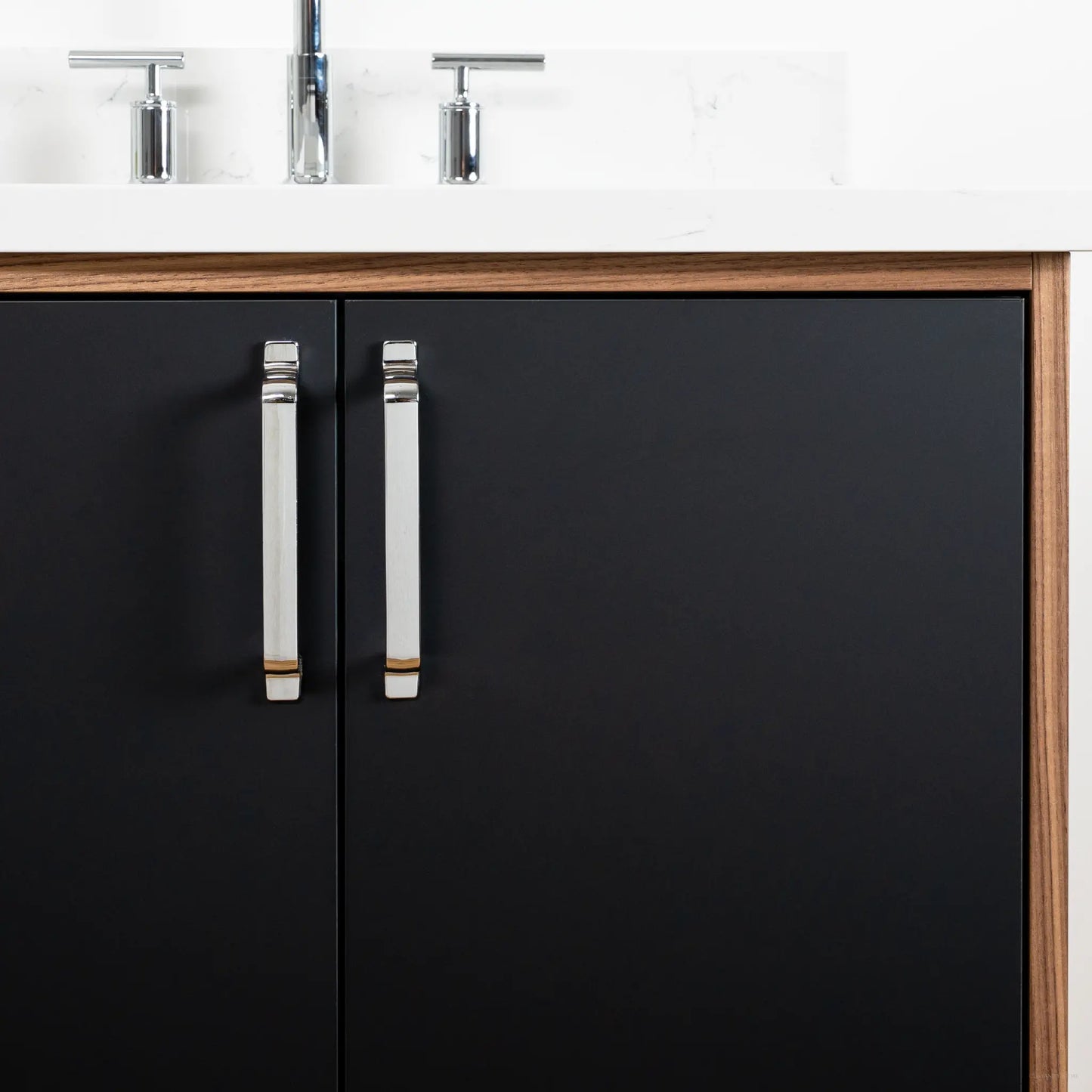 Sidney 72" Wall Mount Matte Black Bathroom Vanity, Double Sink