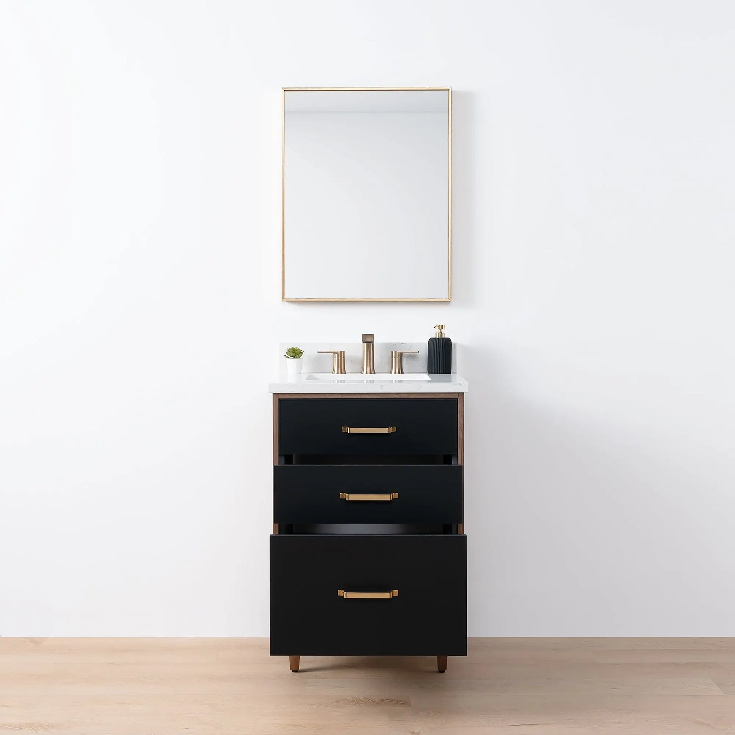Sidney SLIM, 24" Teodor® Modern Matte Black Vanity Teodor Bathroom VanityCanada