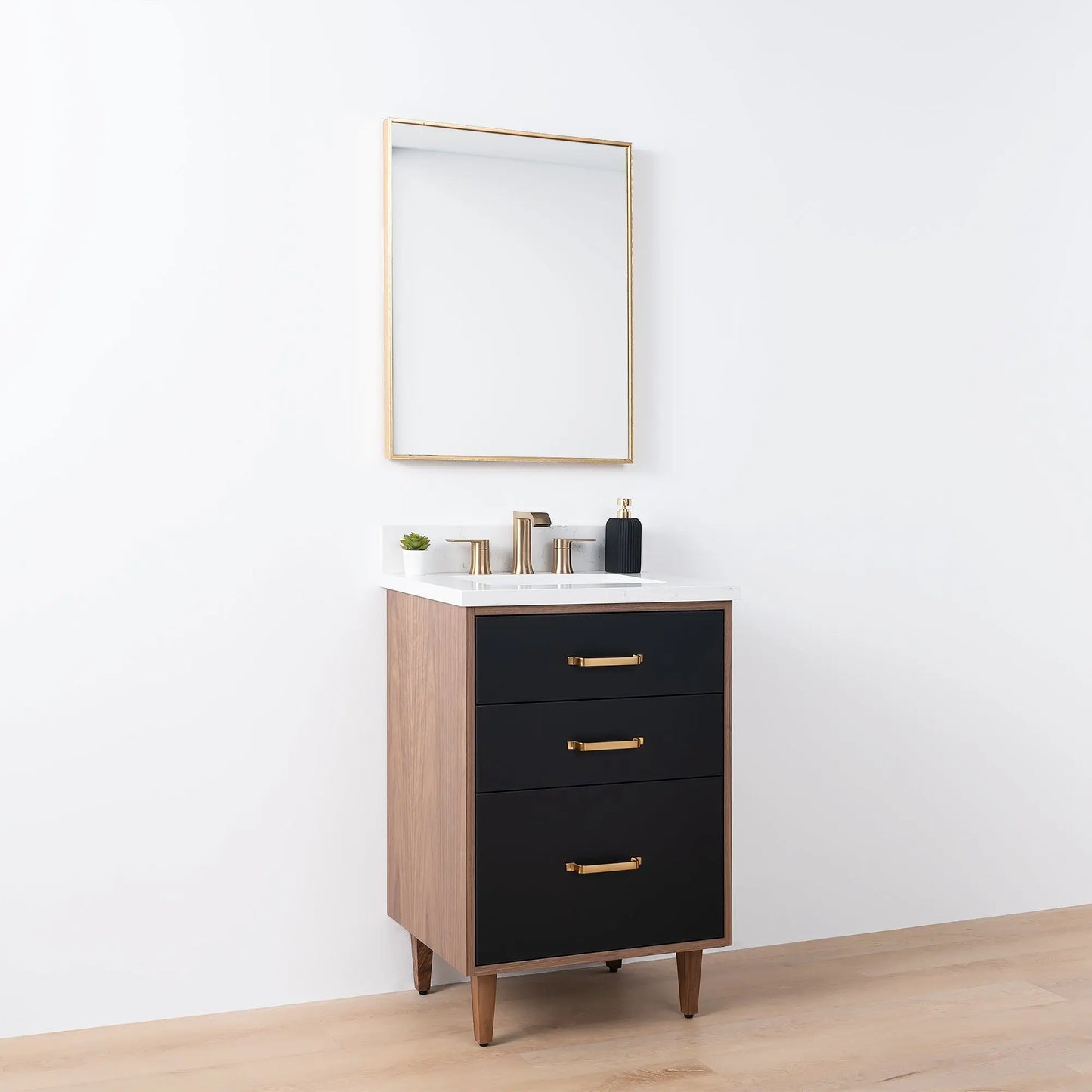 Sidney SLIM, 24" Teodor® Modern Matte Black Vanity Teodor Bathroom VanityCanada