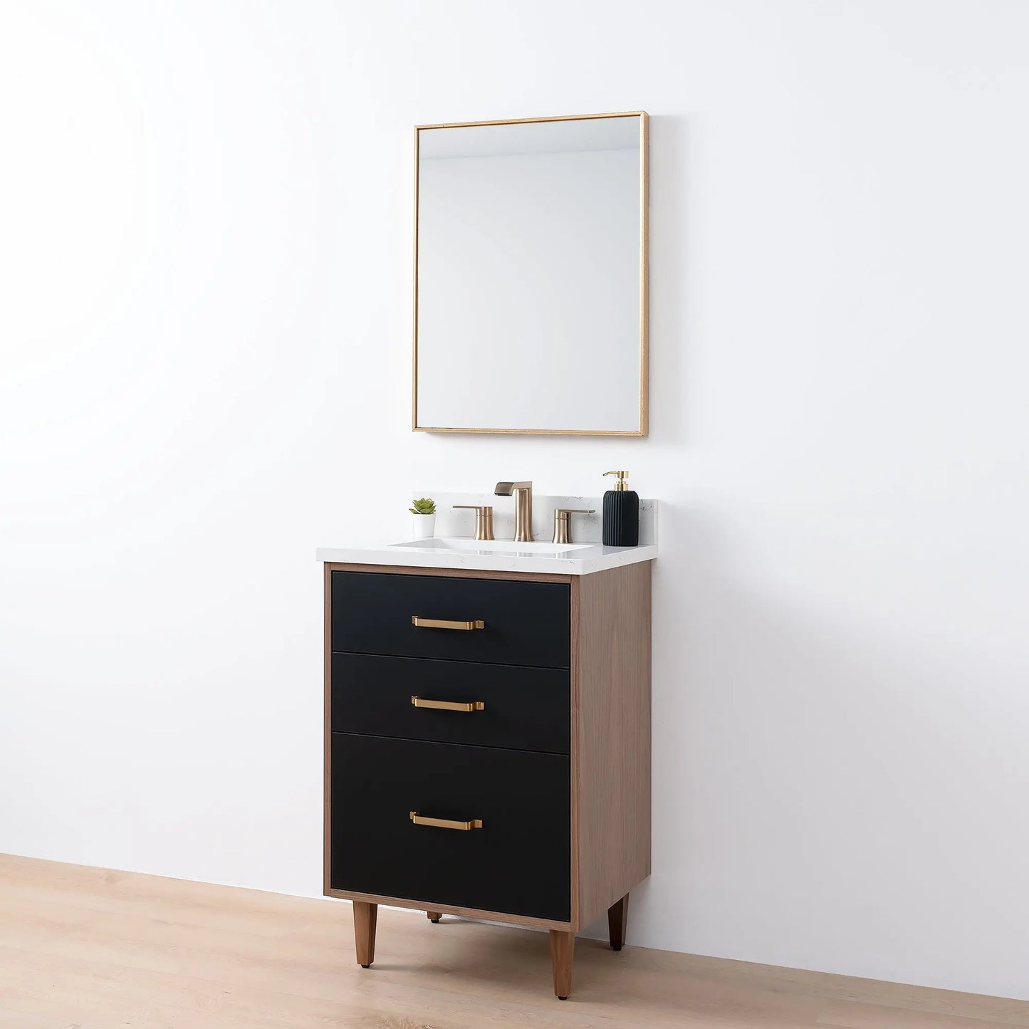 Sidney SLIM, 24" Teodor® Modern Matte Black Vanity Teodor Bathroom VanityCanada