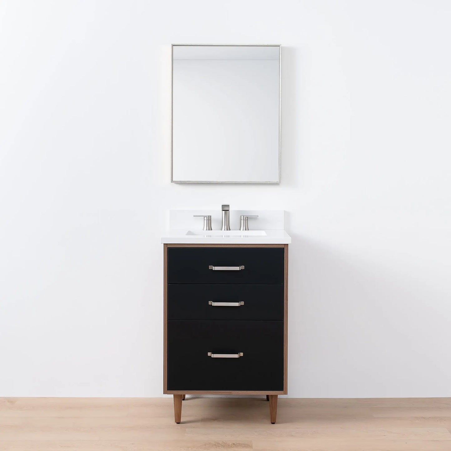 Sidney SLIM, 24" Teodor® Modern Matte Black Vanity Teodor Bathroom VanityCanada