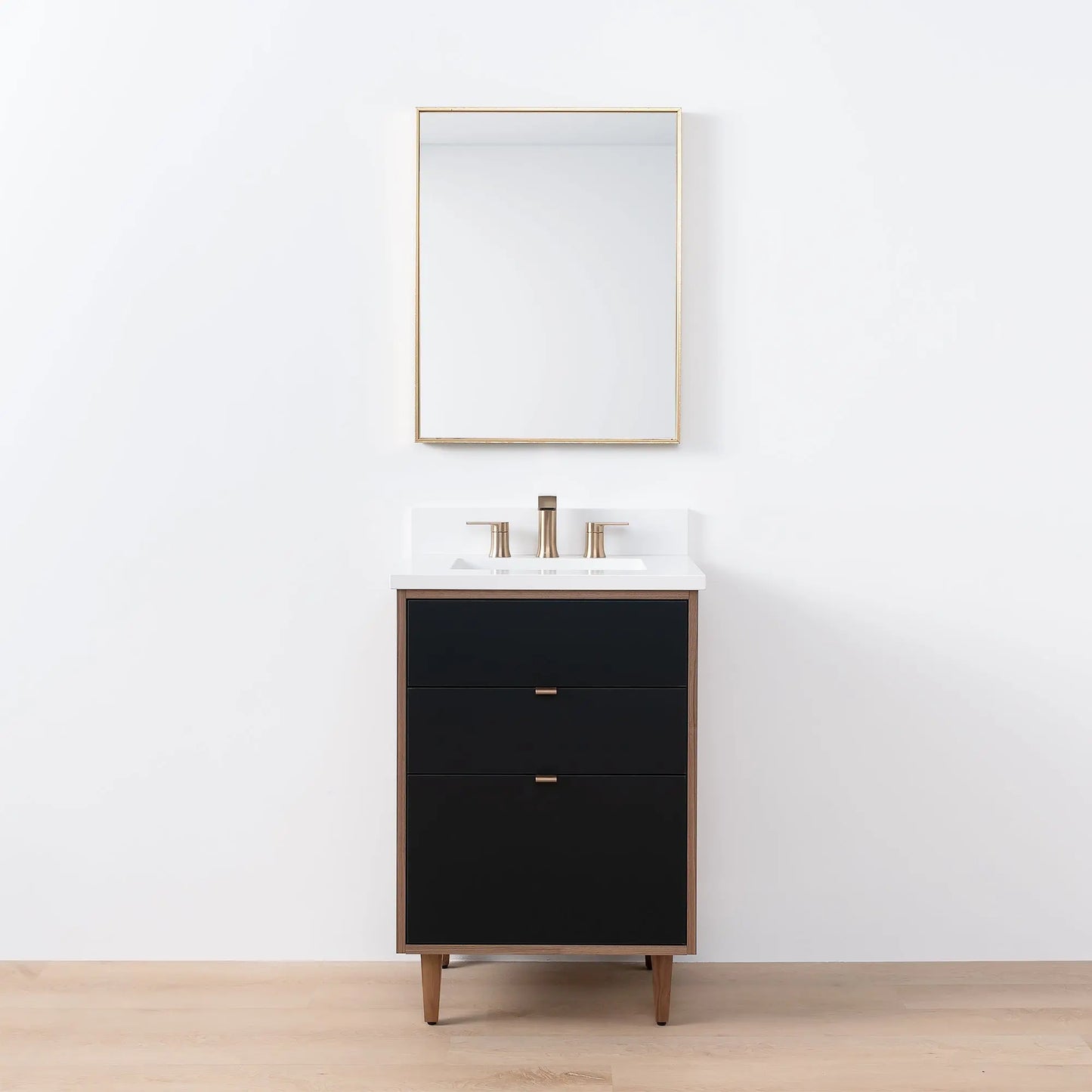 Sidney SLIM, 24" Teodor® Modern Matte Black Vanity Teodor Bathroom VanityCanada