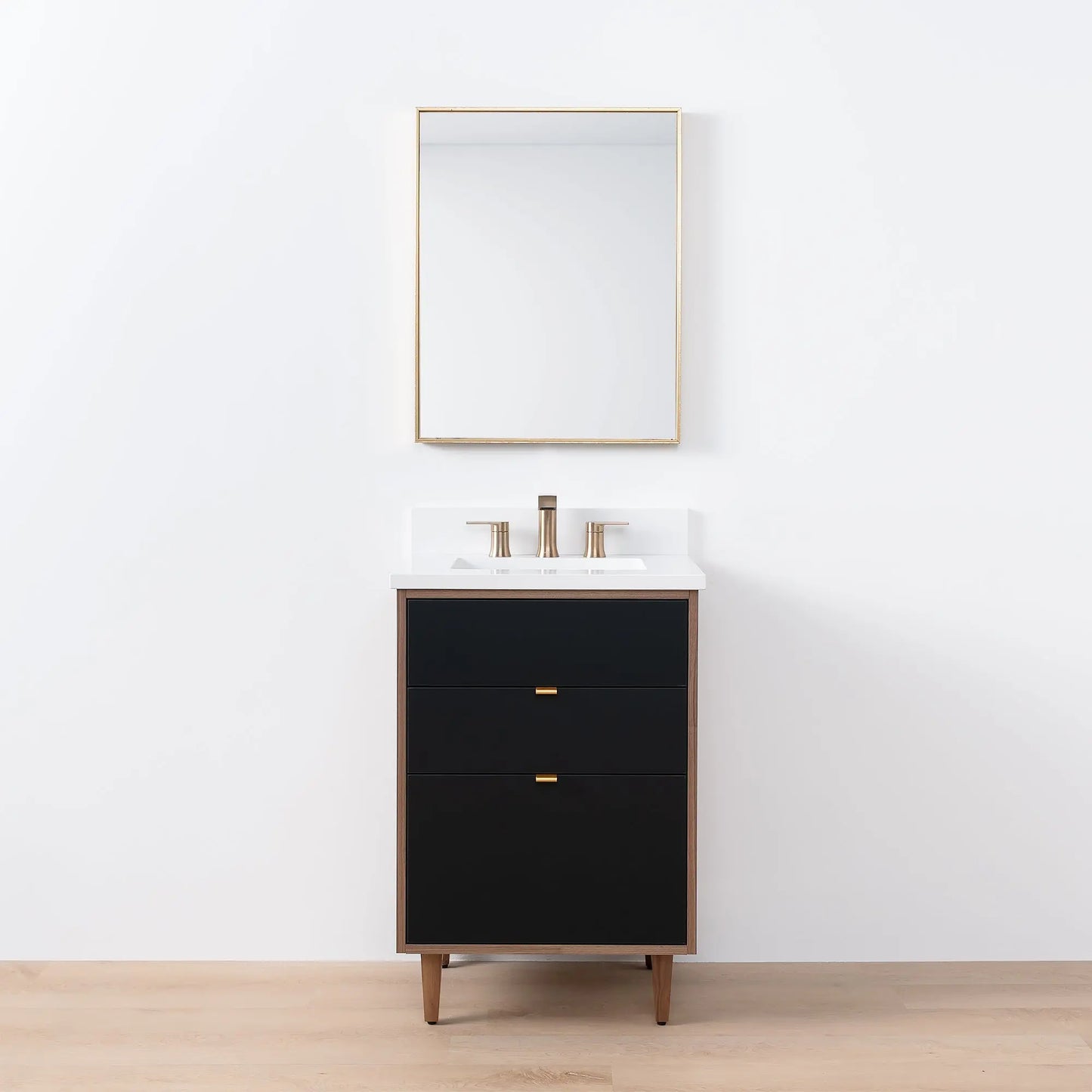 Sidney SLIM, 24" Teodor® Modern Matte Black Vanity Teodor Bathroom VanityCanada