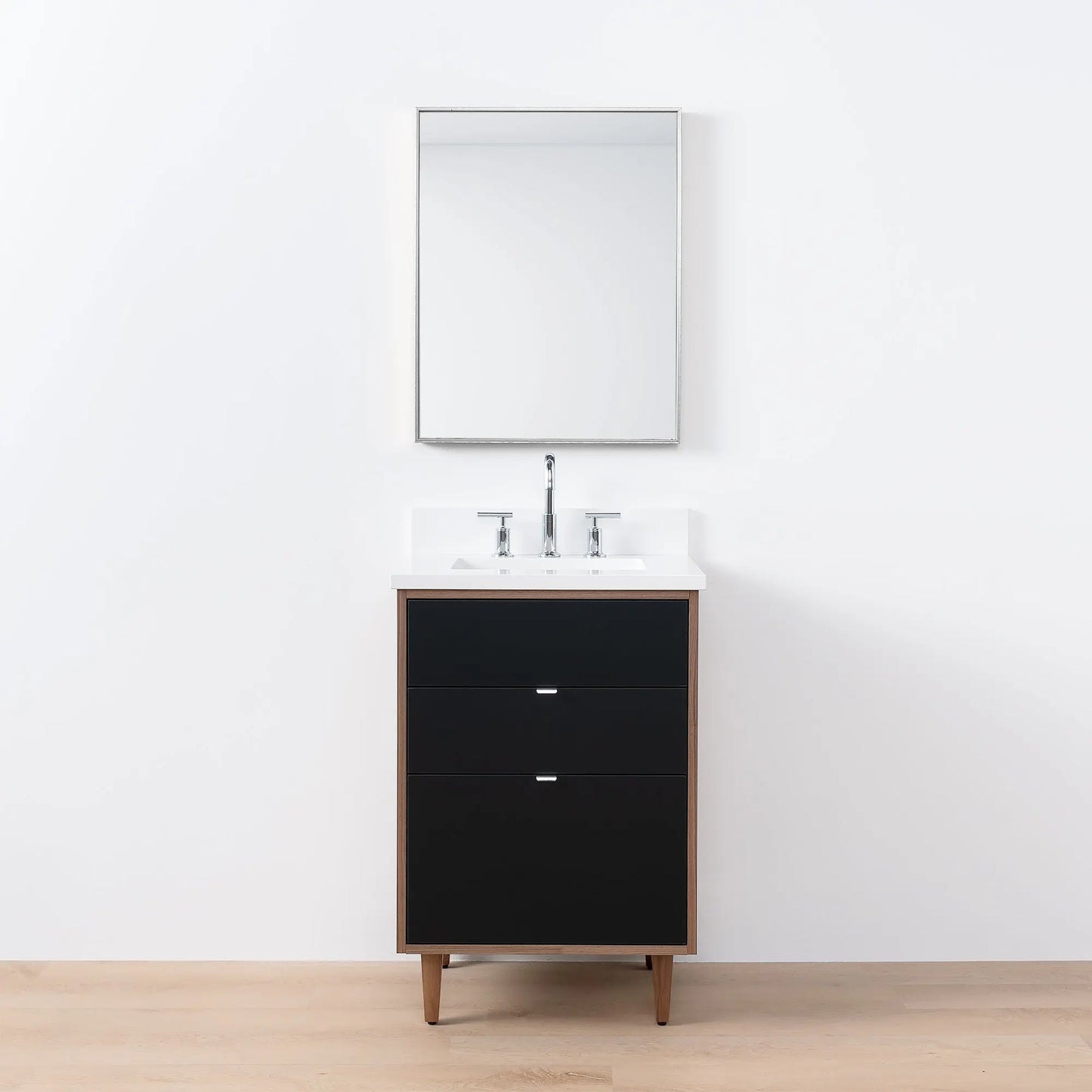 Sidney SLIM, 24" Teodor® Modern Matte Black Vanity Teodor Bathroom VanityCanada