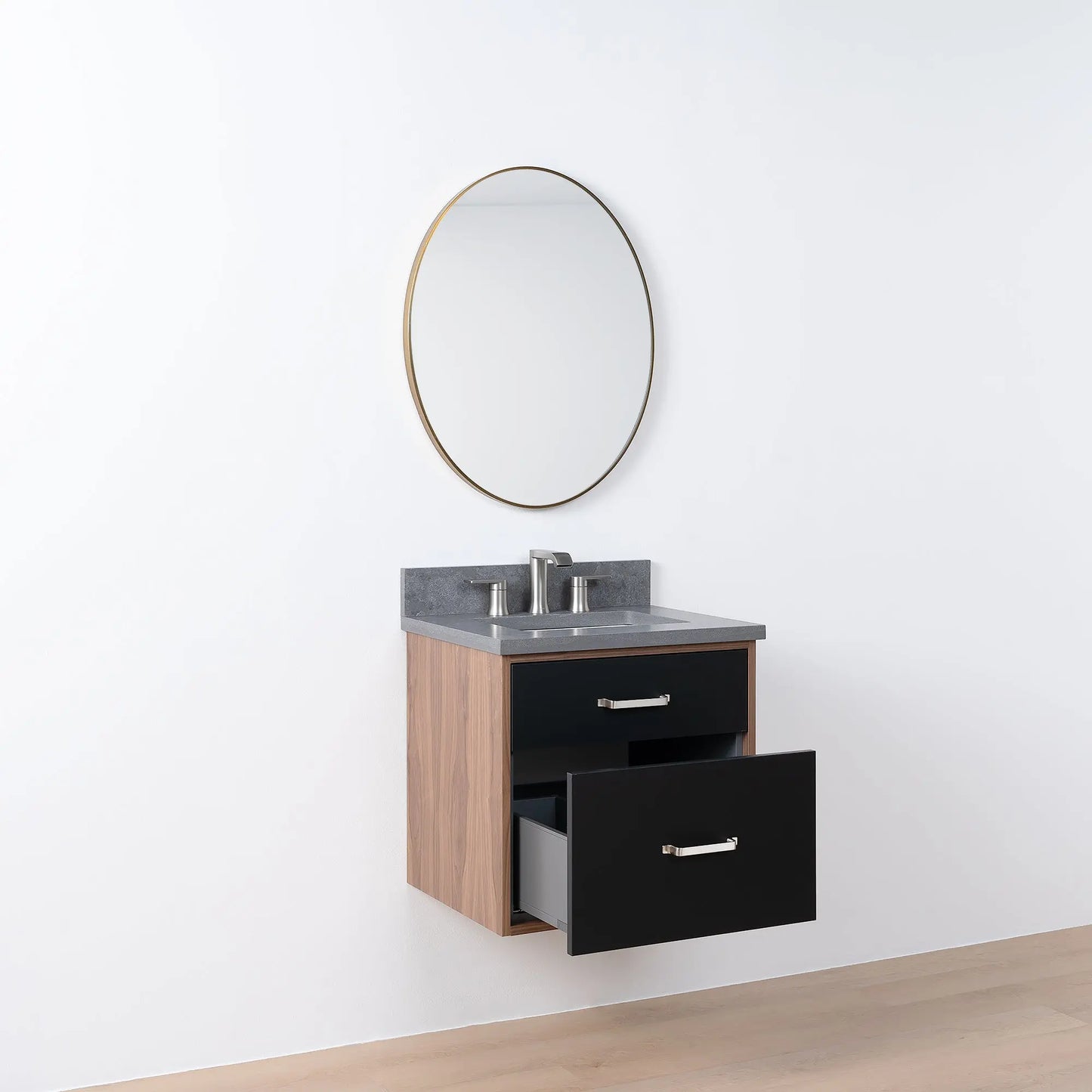 Sidney SLIM, 24" Teodor® Modern Wall Mount Matte Black Vanity Teodor Bathroom VanityCanada