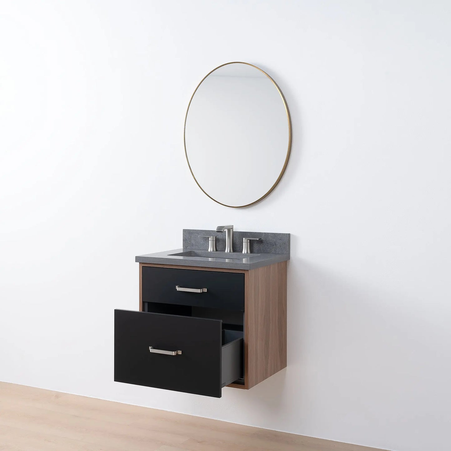 Sidney SLIM, 24" Teodor® Modern Wall Mount Matte Black Vanity Teodor Bathroom VanityCanada