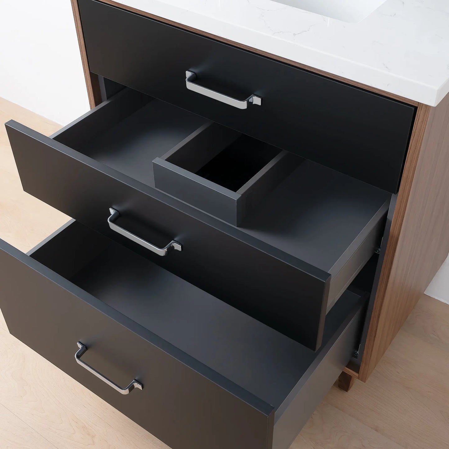Sidney SLIM, 30" Teodor® Modern Matte Black Vanity Teodor Bathroom VanityCanada