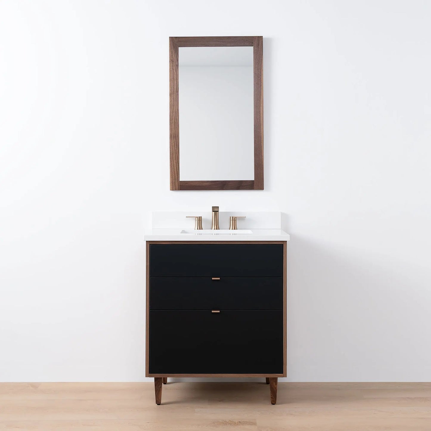 Sidney SLIM, 30" Teodor® Modern Matte Black Vanity Teodor Bathroom VanityCanada