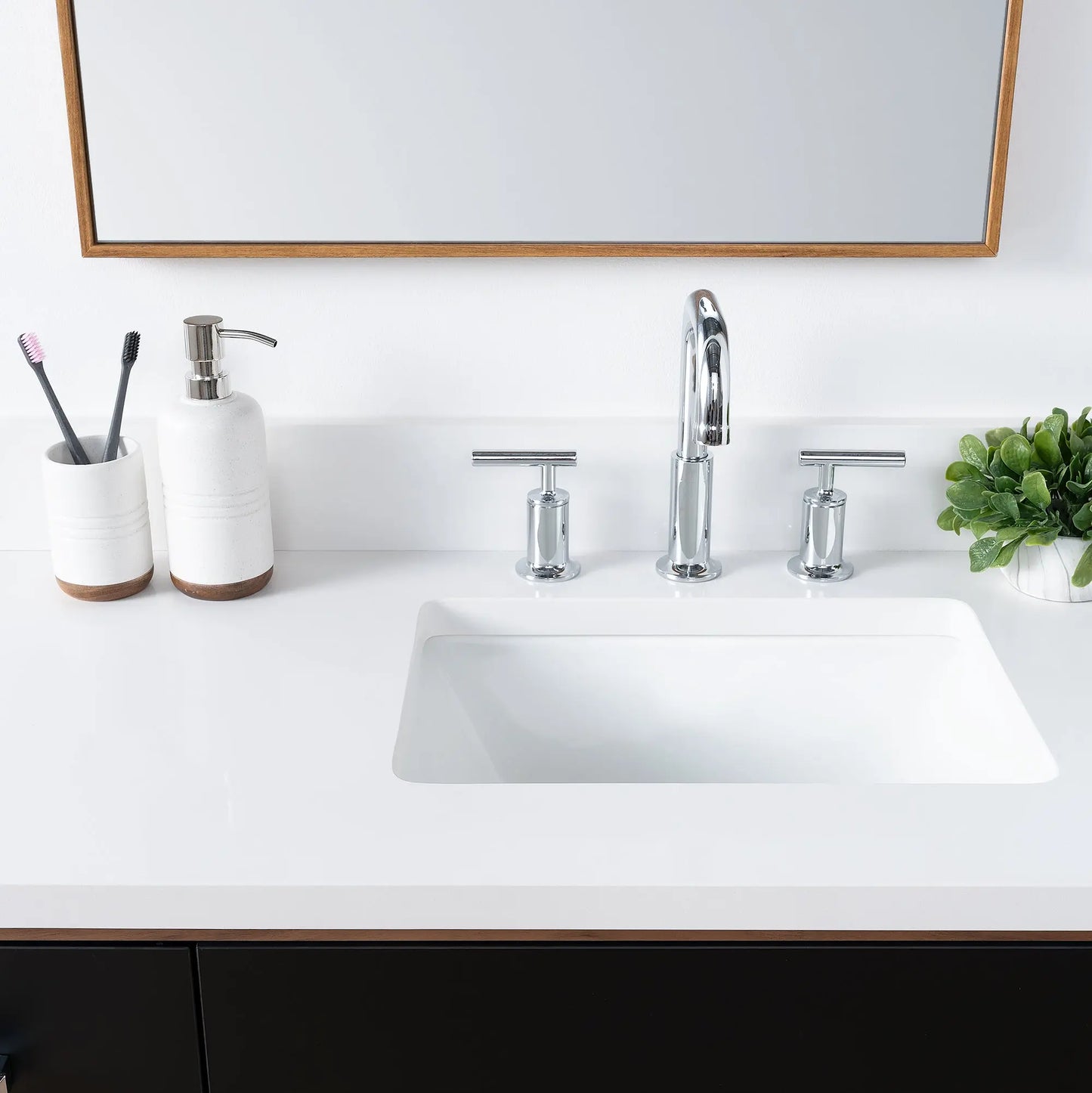 Sidney SLIM, 36" Teodor® Modern Matte Black Vanity, Right Sink Teodor Bathroom VanityCanada