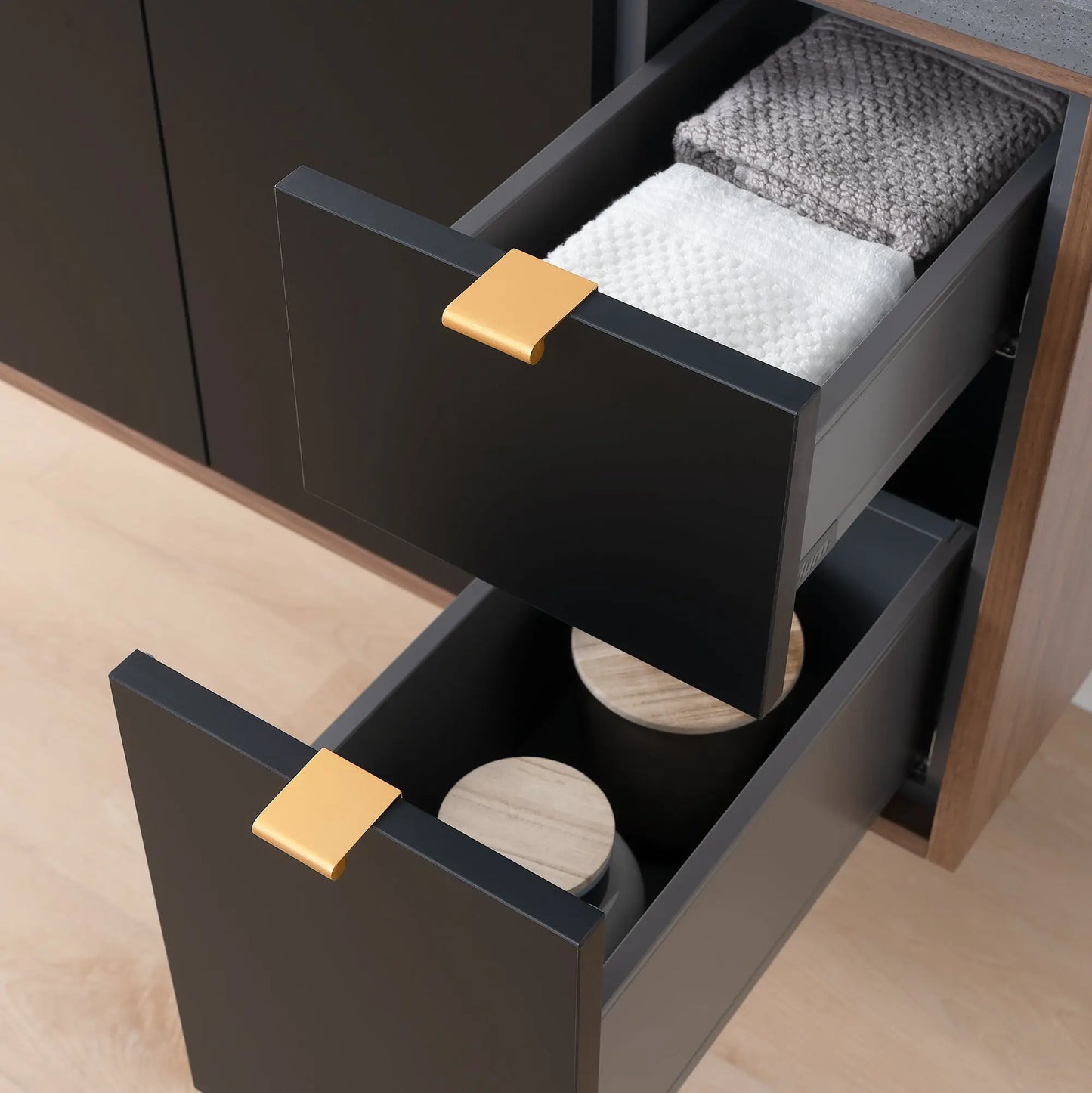 Sidney SLIM, 36" Teodor® Modern Wall Mount Matte Black Vanity, Left Sink Teodor Bathroom VanityCanada