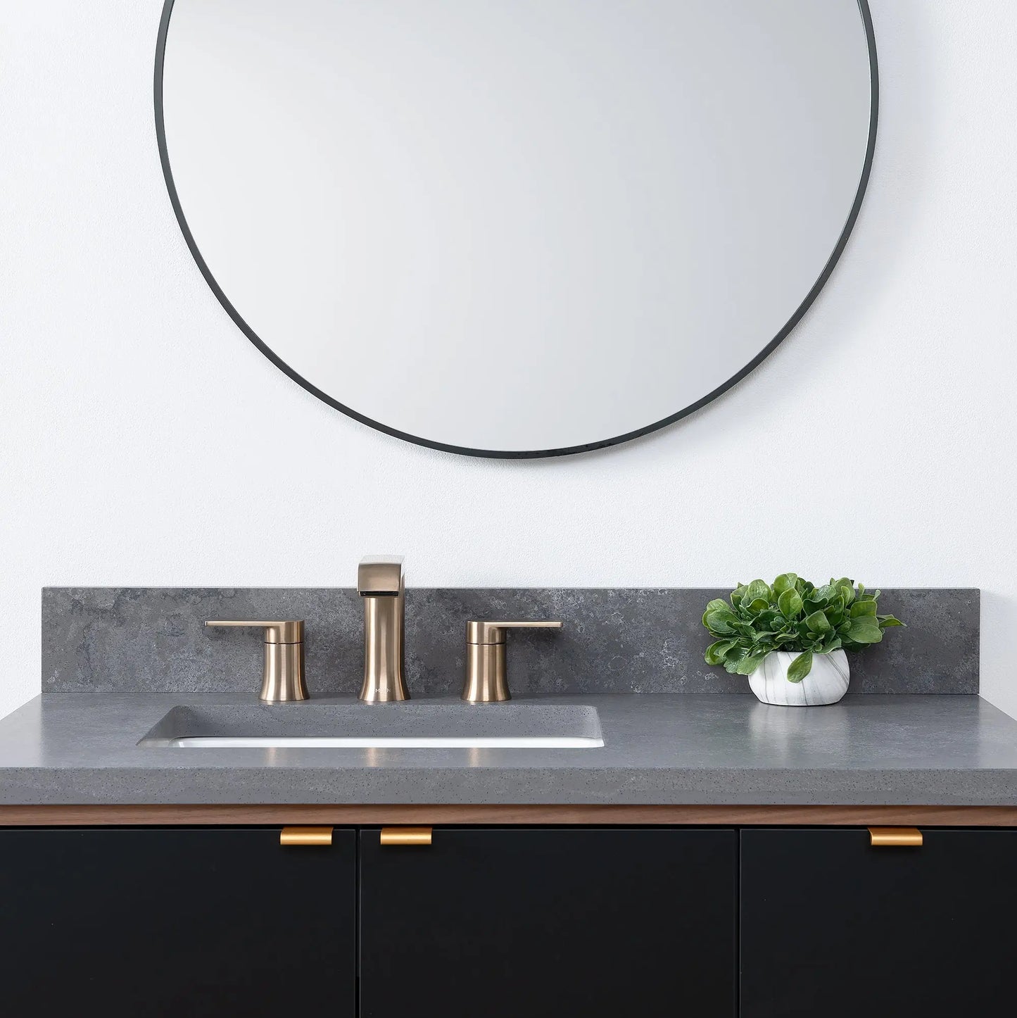 Sidney SLIM, 36" Teodor® Modern Wall Mount Matte Black Vanity, Left Sink Teodor Bathroom VanityCanada