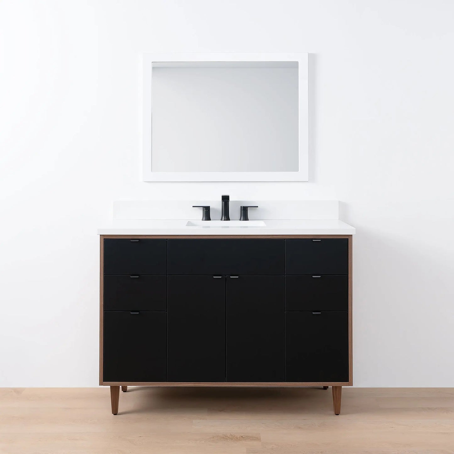 Sidney SLIM, 48" Teodor® Modern Matte Black Vanity Teodor Bathroom VanityCanada
