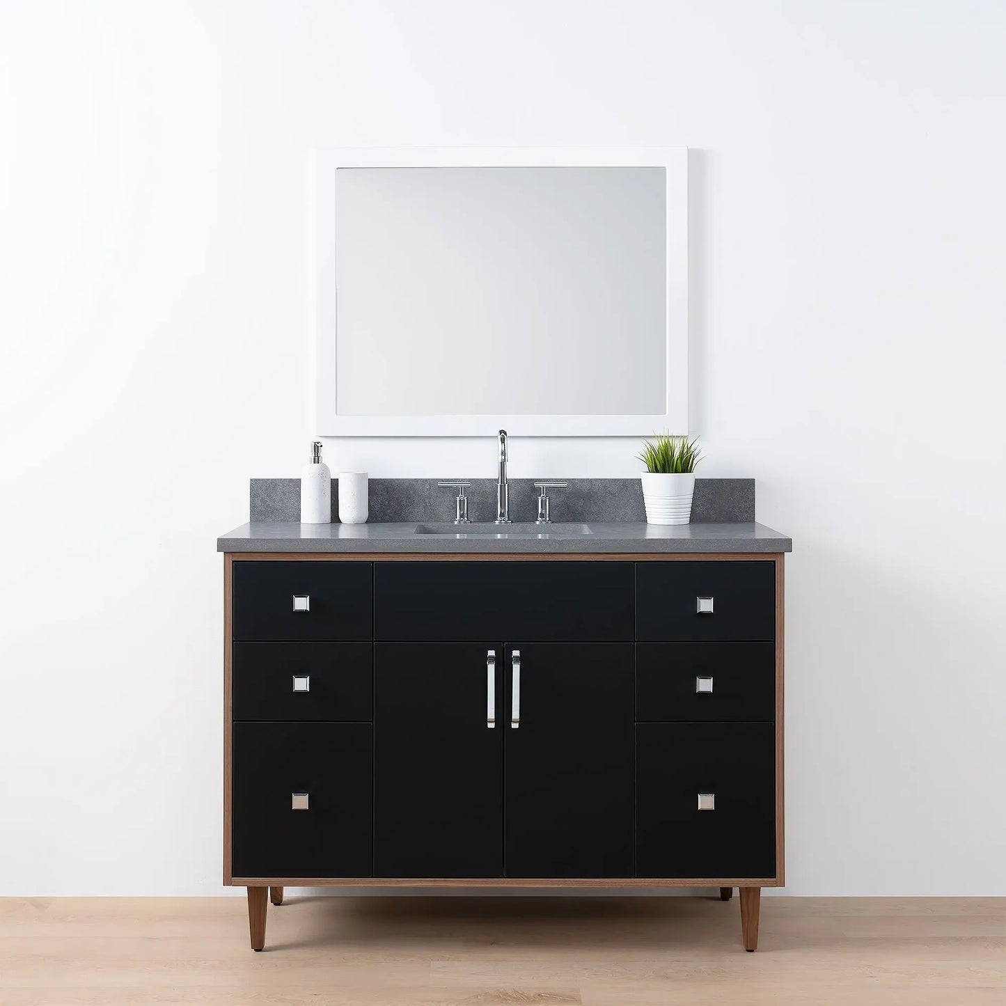 Sidney SLIM, 48" Teodor® Modern Matte Black Vanity Teodor Bathroom VanityCanada