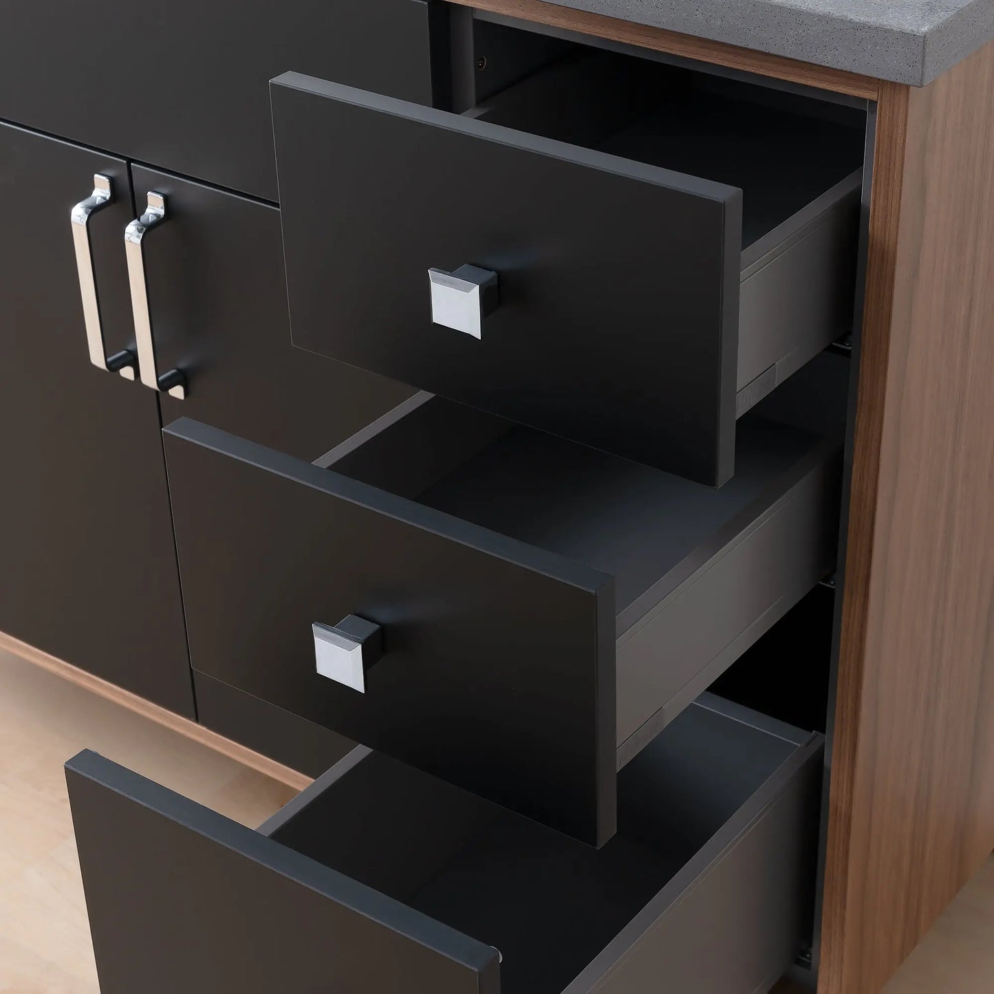 Sidney SLIM, 48" Teodor® Modern Matte Black Vanity Teodor Bathroom VanityCanada