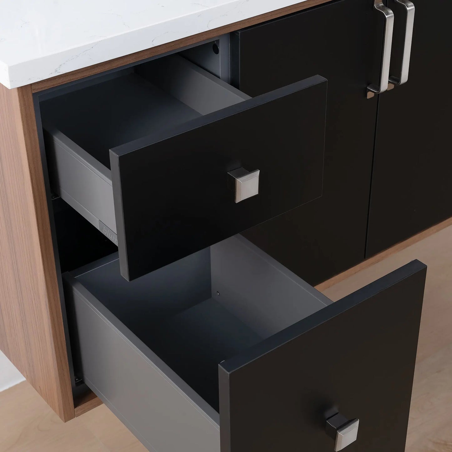 Sidney SLIM, 48" Teodor® Modern Wall Mount Matte Black Vanity Teodor Bathroom VanityCanada