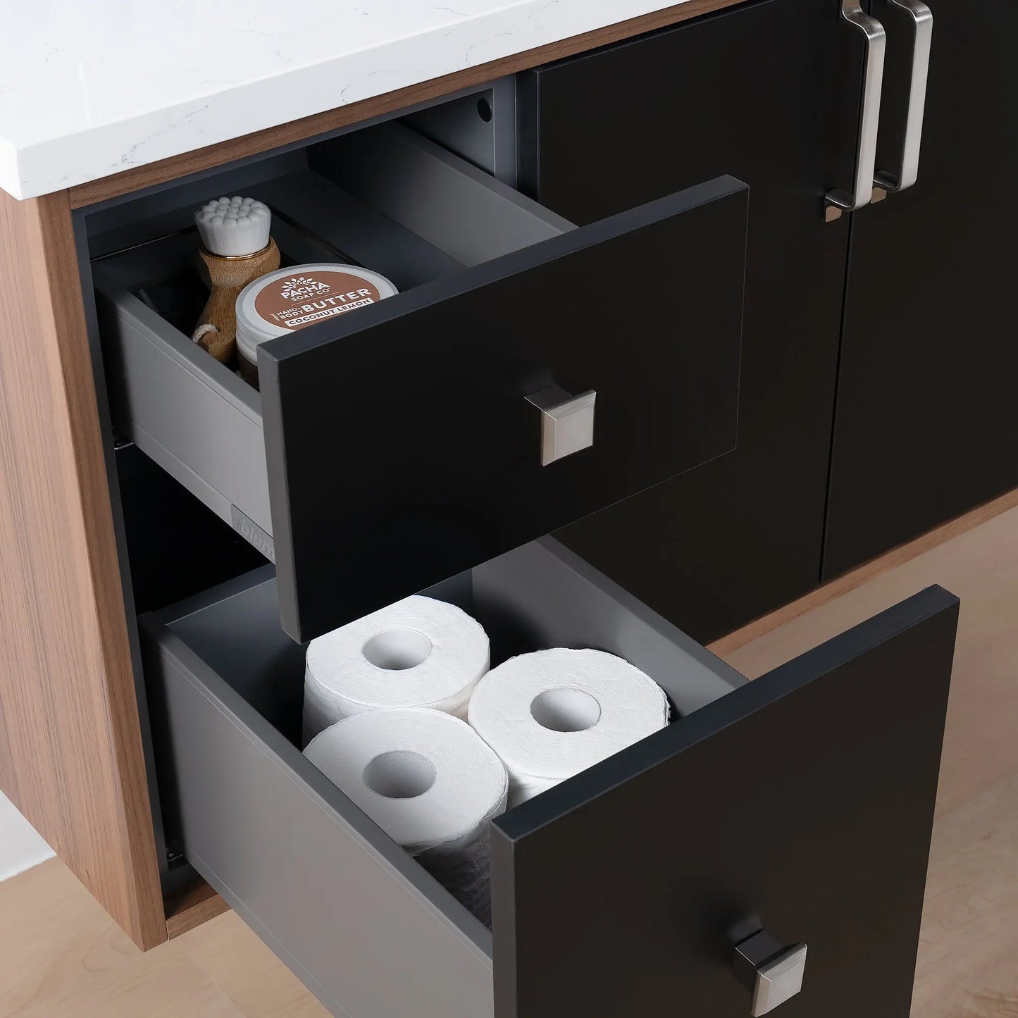 Sidney SLIM, 48" Teodor® Modern Wall Mount Matte Black Vanity Teodor Bathroom VanityCanada