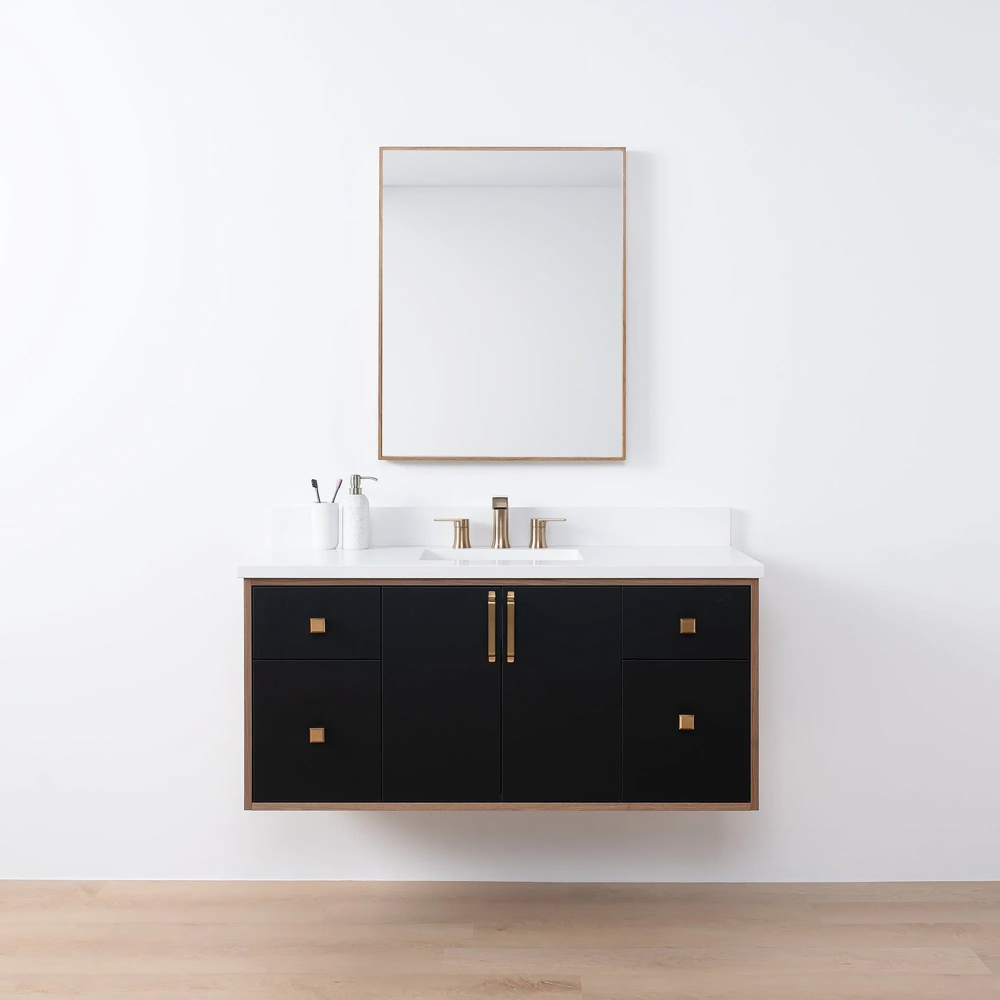 Sidney SLIM, 48" Teodor® Modern Wall Mount Matte Black Vanity Teodor Bathroom VanityCanada