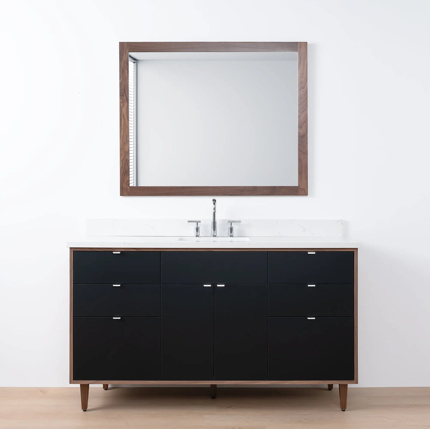 Sidney SLIM, 60" Teodor® Modern Matte Black Vanity Teodor Bathroom VanityCanada