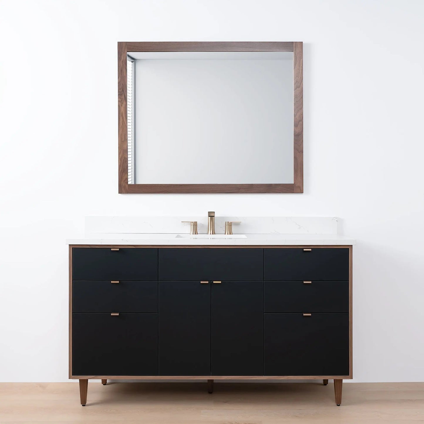 Sidney SLIM, 60" Teodor® Modern Matte Black Vanity Teodor Bathroom VanityCanada