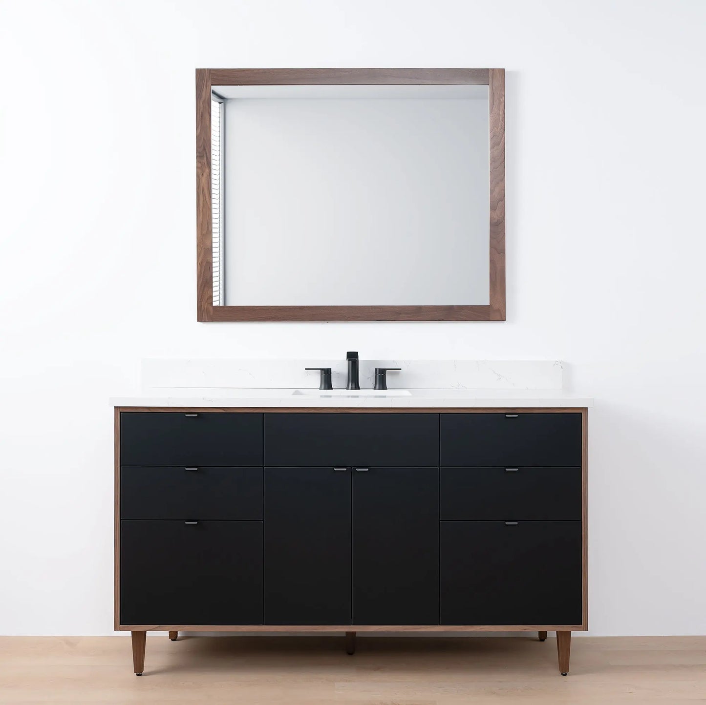 Sidney SLIM, 60" Teodor® Modern Matte Black Vanity Teodor Bathroom VanityCanada
